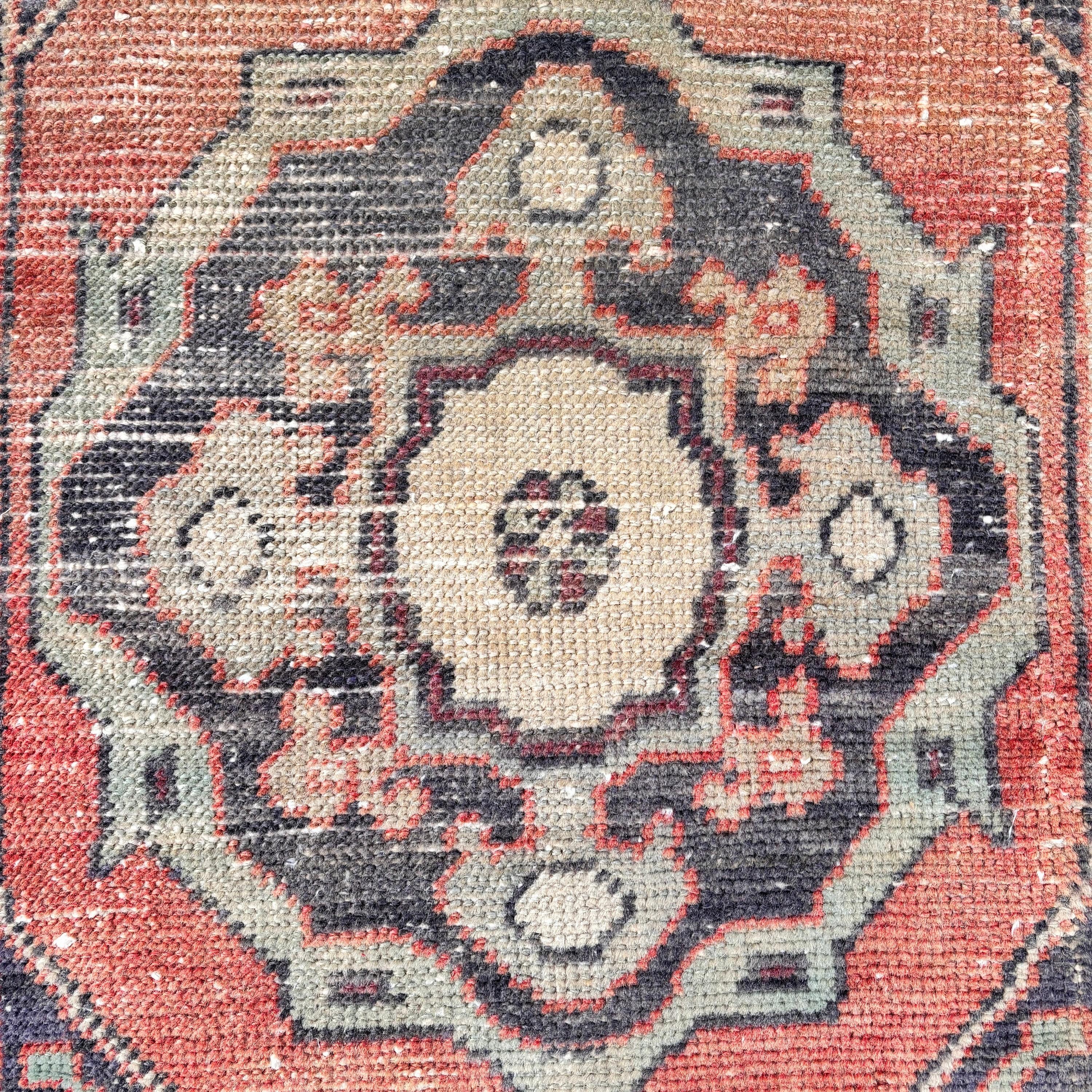 Small Vintage Rugs, Turkish Rug, Exotic Rugs, Boho Rug, Orange Kitchen Rugs, Bathroom Rug, 1.6x2.8 ft Small Rugs, Vintage Rug, Luxury Rugs