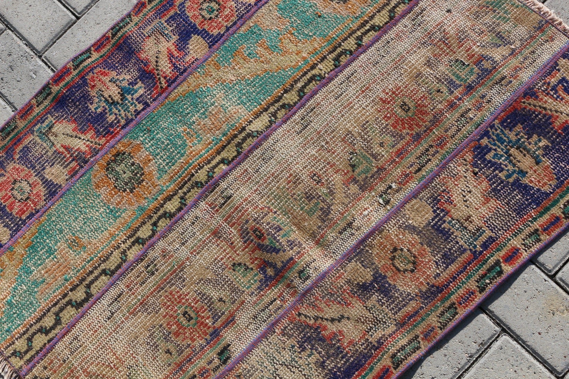 Bathroom Rugs, Anatolian Rug, Blue  2.6x3.3 ft Small Rug, Kitchen Rug, Vintage Rug, Cool Rug, Turkish Rug, Rugs for Bathroom