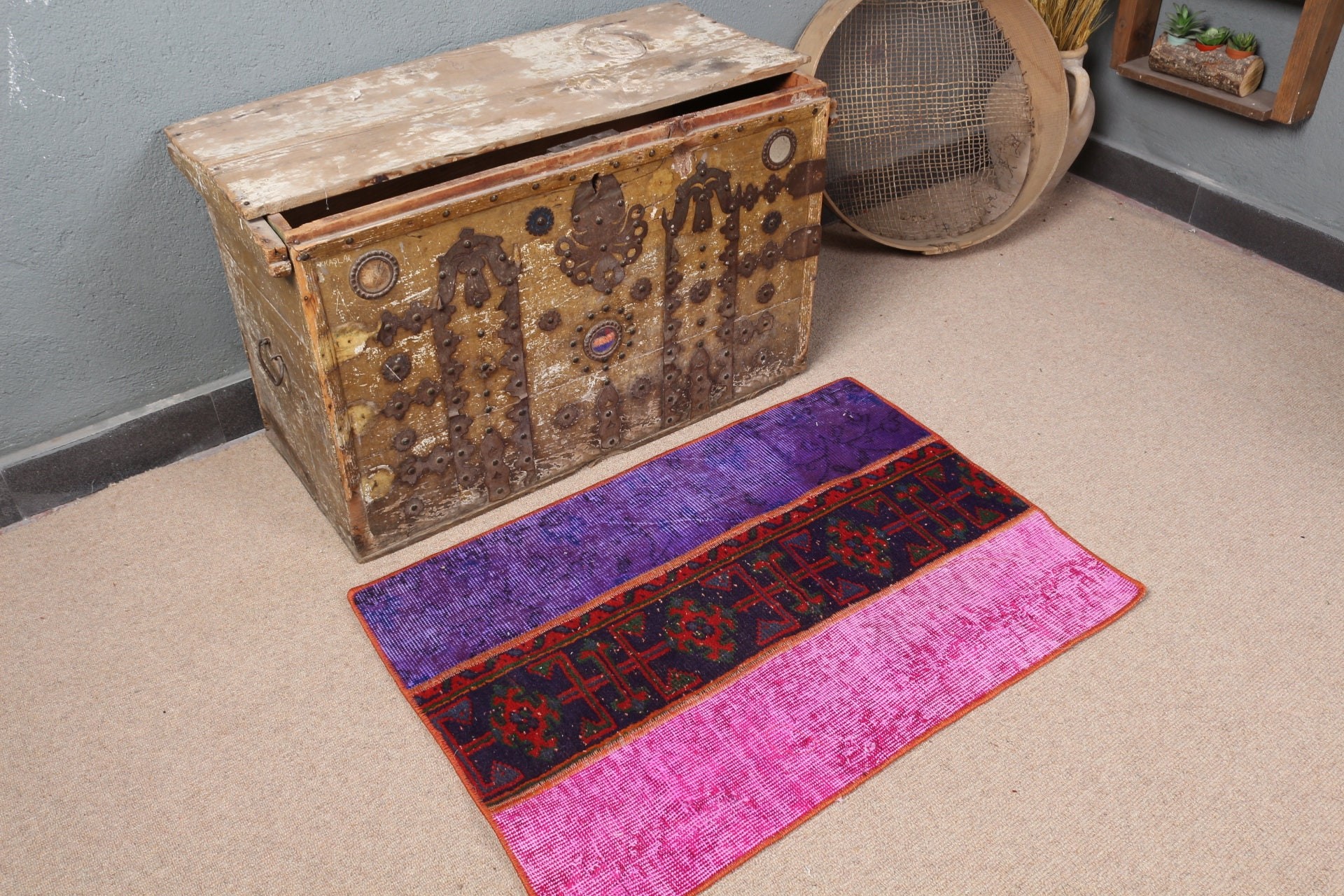 Muted Rug, Vintage Rugs, Bedroom Rugs, 2.1x2.9 ft Small Rug, Anatolian Rug, Antique Rug, Nursery Rugs, Turkish Rug, Pink Oriental Rugs