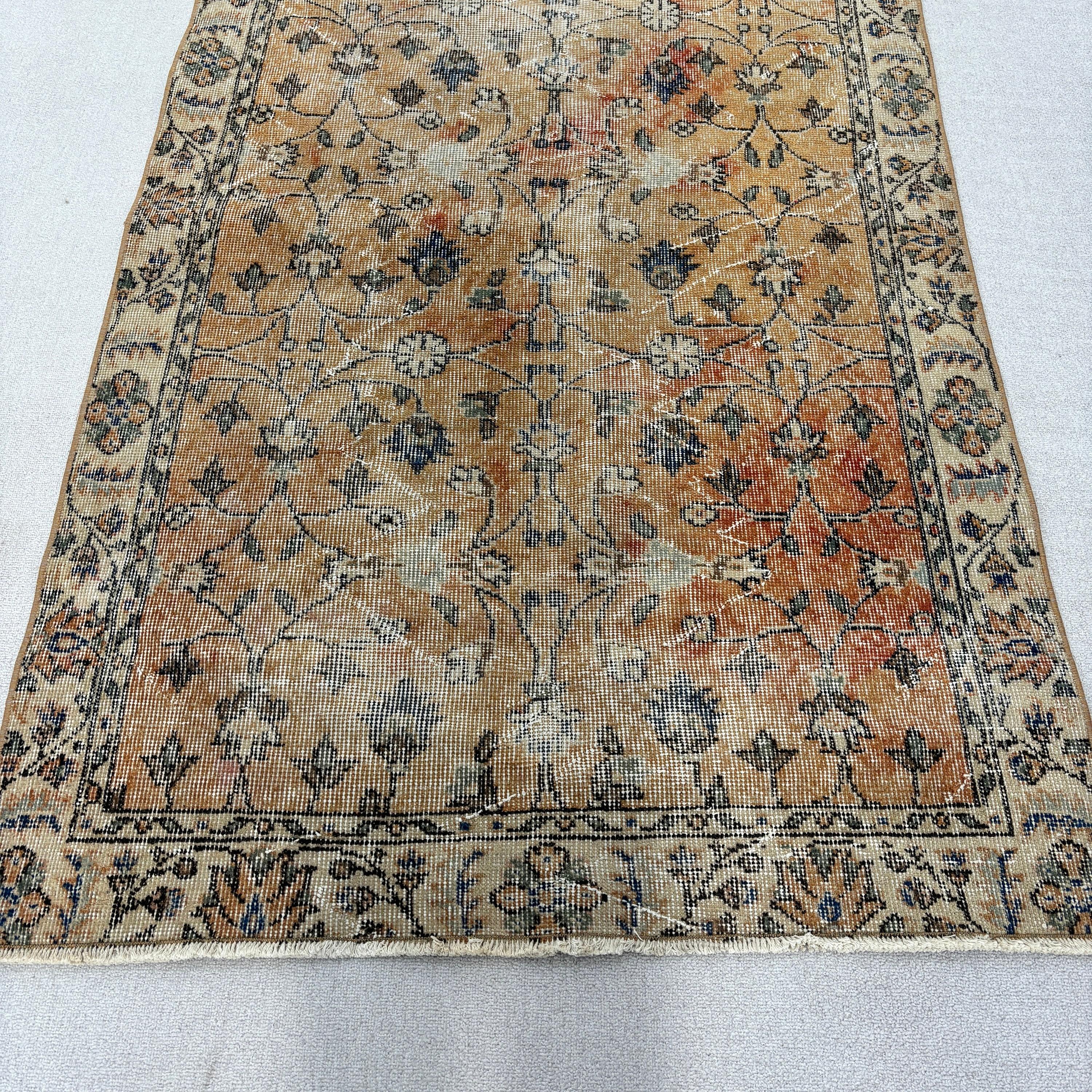 Bedroom Rugs, Nursery Rug, 3.6x6.1 ft Accent Rugs, Neutral Rug, Turkish Rugs, Vintage Rugs, Orange Bedroom Rugs, Vintage Accent Rug