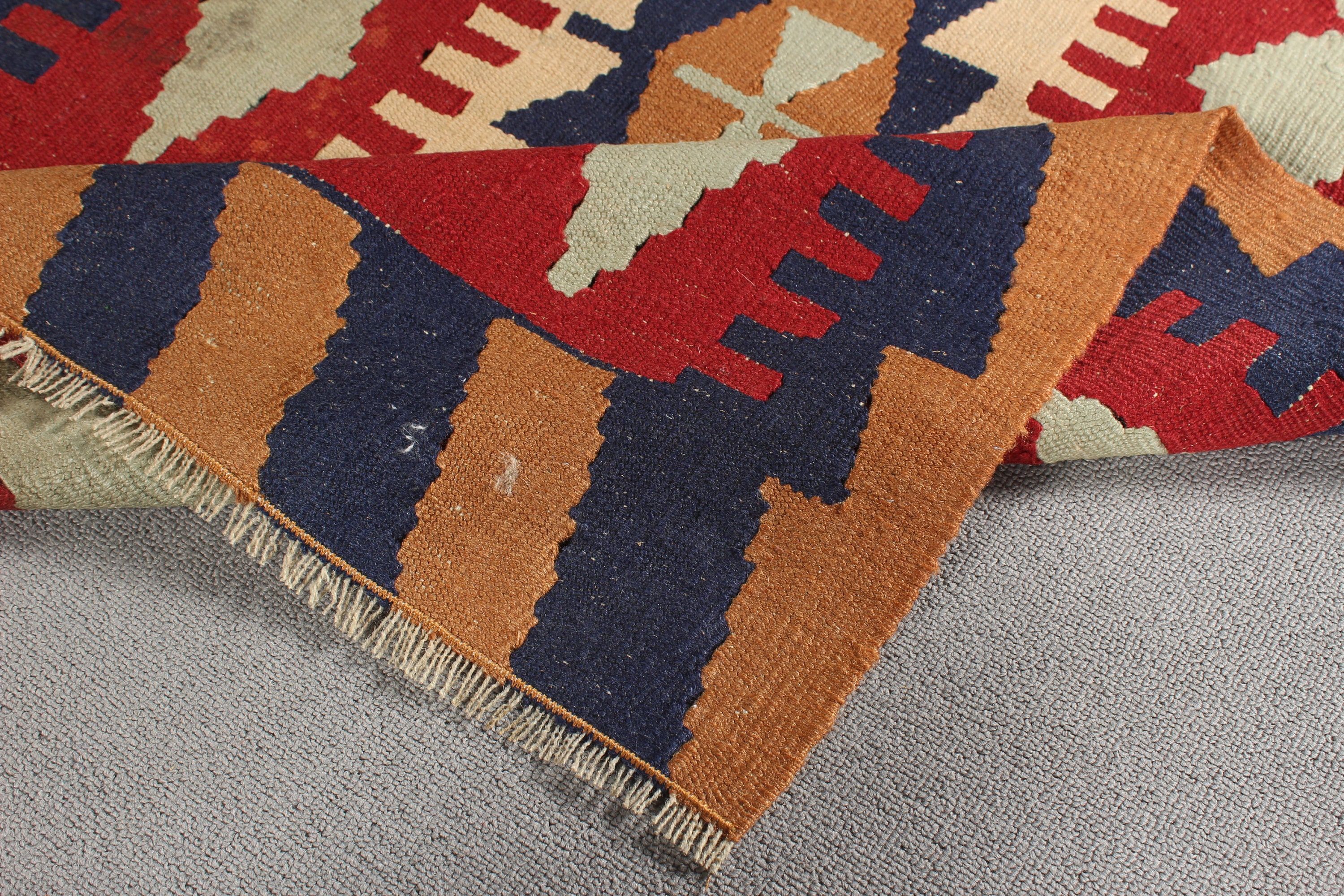 2.7x3.7 ft Small Rug, Kilim, Statement Rugs, Neutral Rug, Vintage Rug, Small Boho Rugs, Wall Hanging Rug, Red Antique Rugs, Turkish Rugs