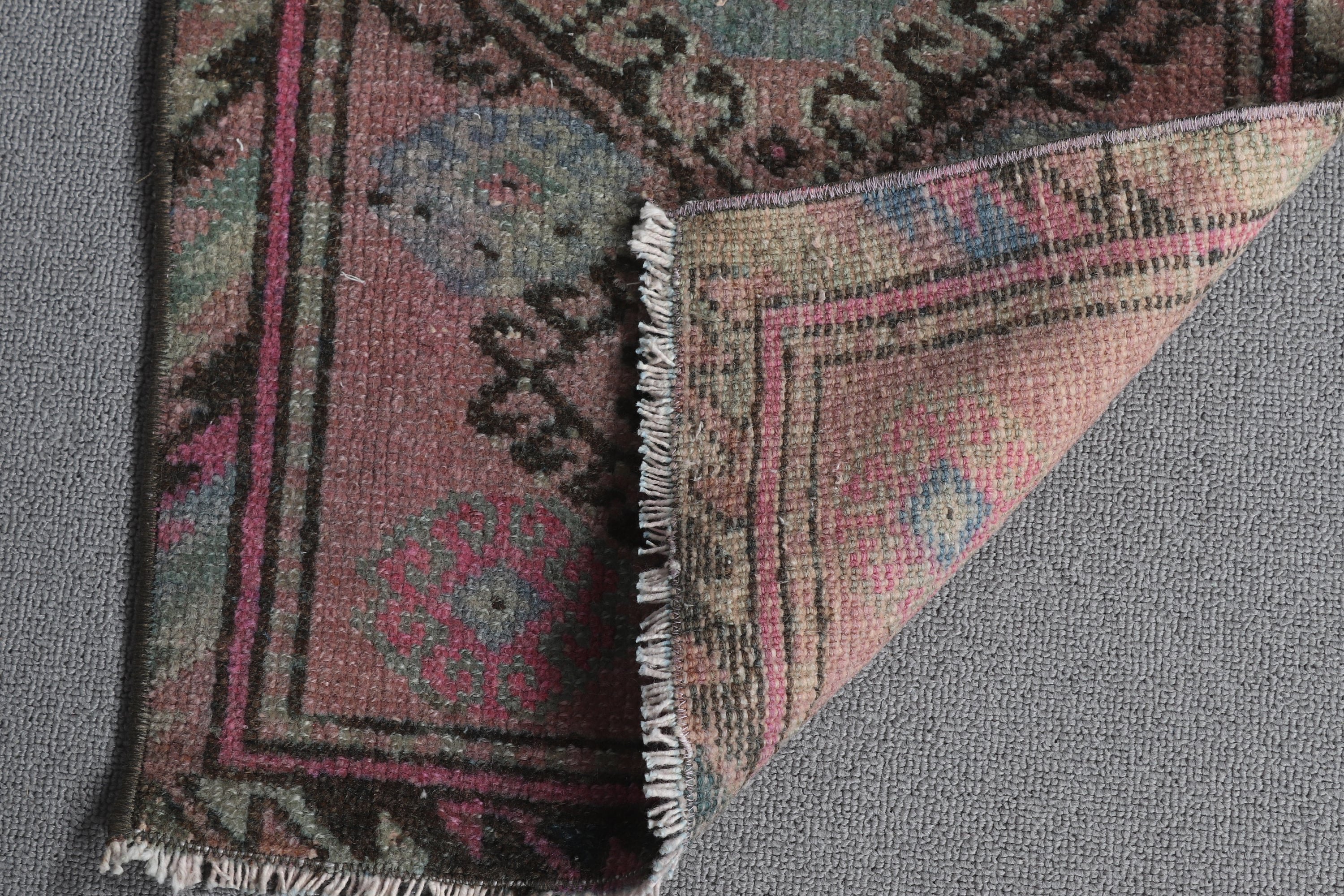 1.4x3.2 ft Küçük Halı, Vintage Halılar, Yurt Halısı, Türk Halısı, Oryantal Halılar, Mavi Antika Halılar, Araba Paspas Halısı, Mutfak Halısı, Mutfak Halıları