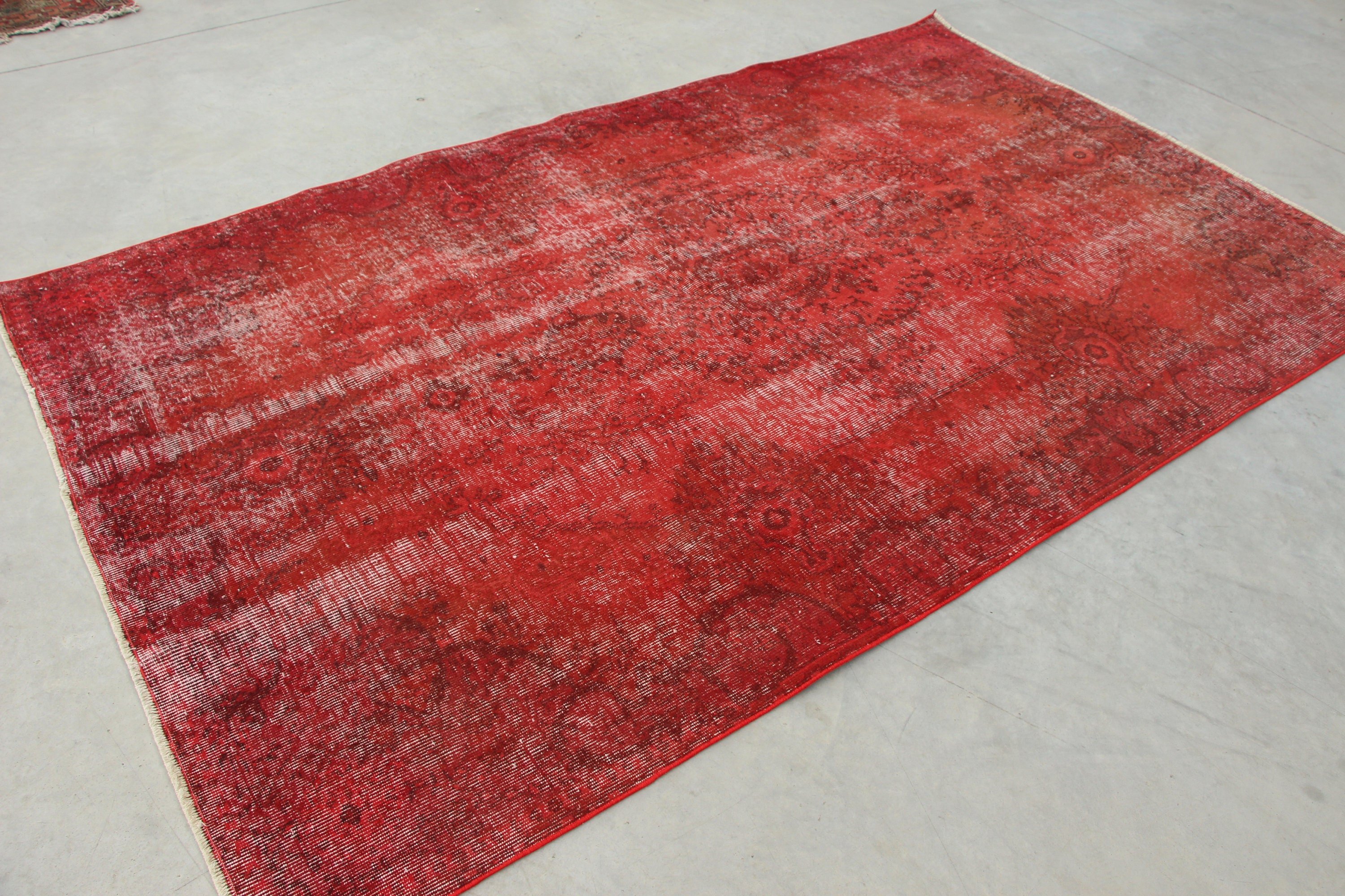 Red Wool Rugs, Turkish Rug, 5.4x8.9 ft Large Rug, Anatolian Rugs, Vintage Rug, Living Room Rugs, Salon Rug, Rugs for Salon, Kitchen Rugs