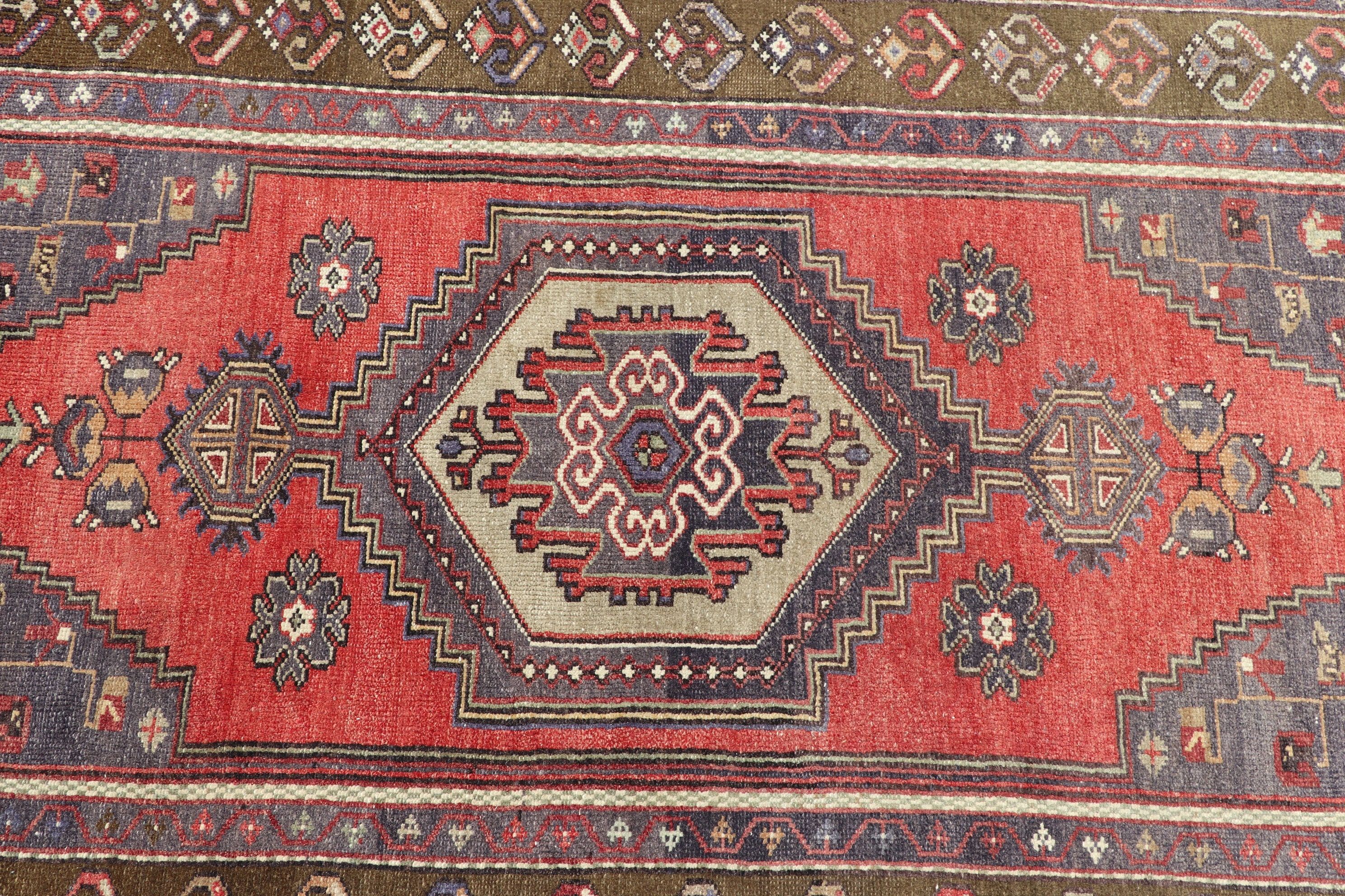 Oushak Halı, Yatak Odası Halıları, Kırmızı Yün Halı, 3,4x6,5 ft Accent Halı, Giriş Halısı, Yatak Odası Halısı, Vintage Halı, Türk Halıları