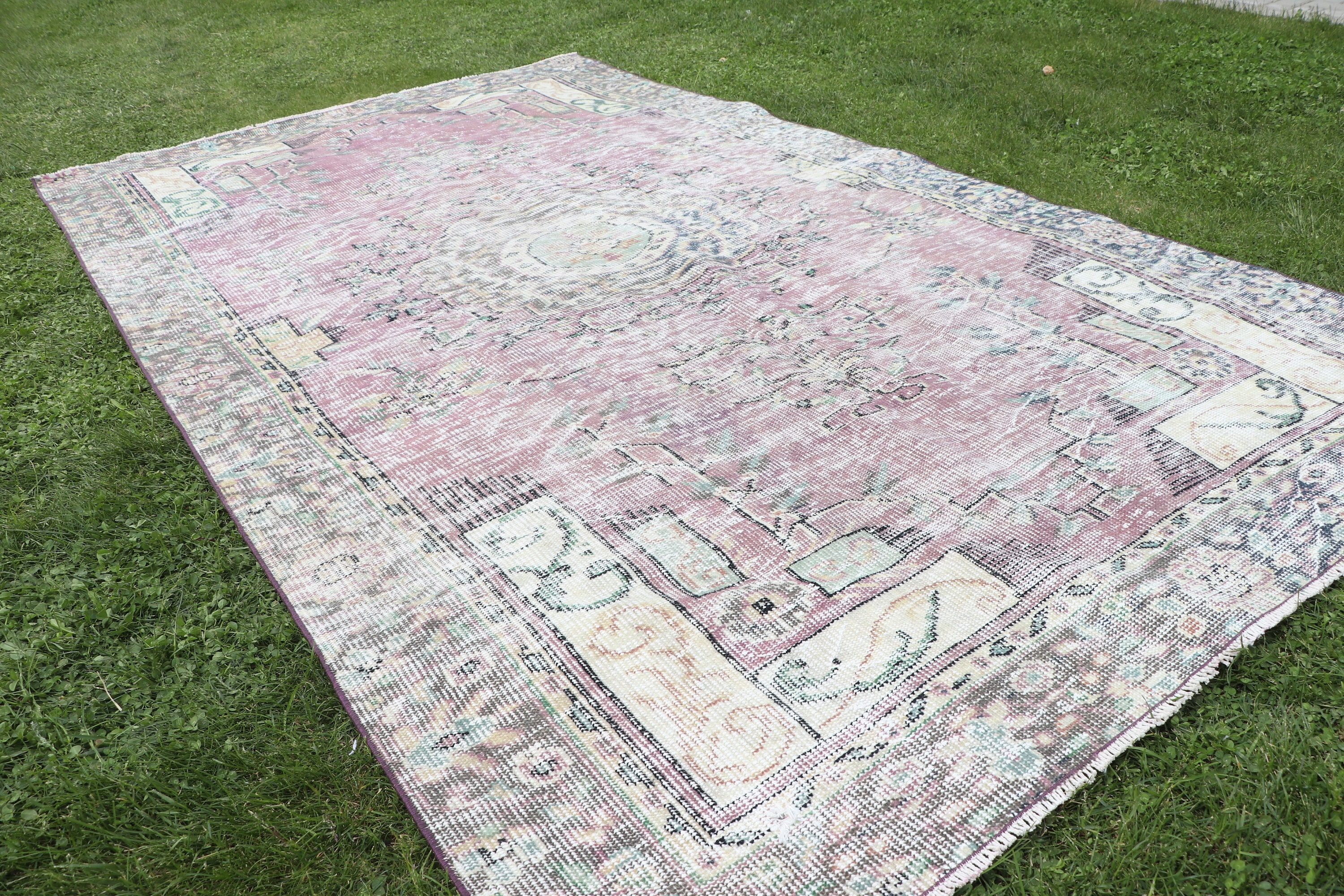 Turkish Rugs, Purple  5.4x9.4 ft Large Rugs, Salon Rugs, Floor Rugs, Kitchen Rug, Vintage Rugs, Large Vintage Rug, Modern Rug