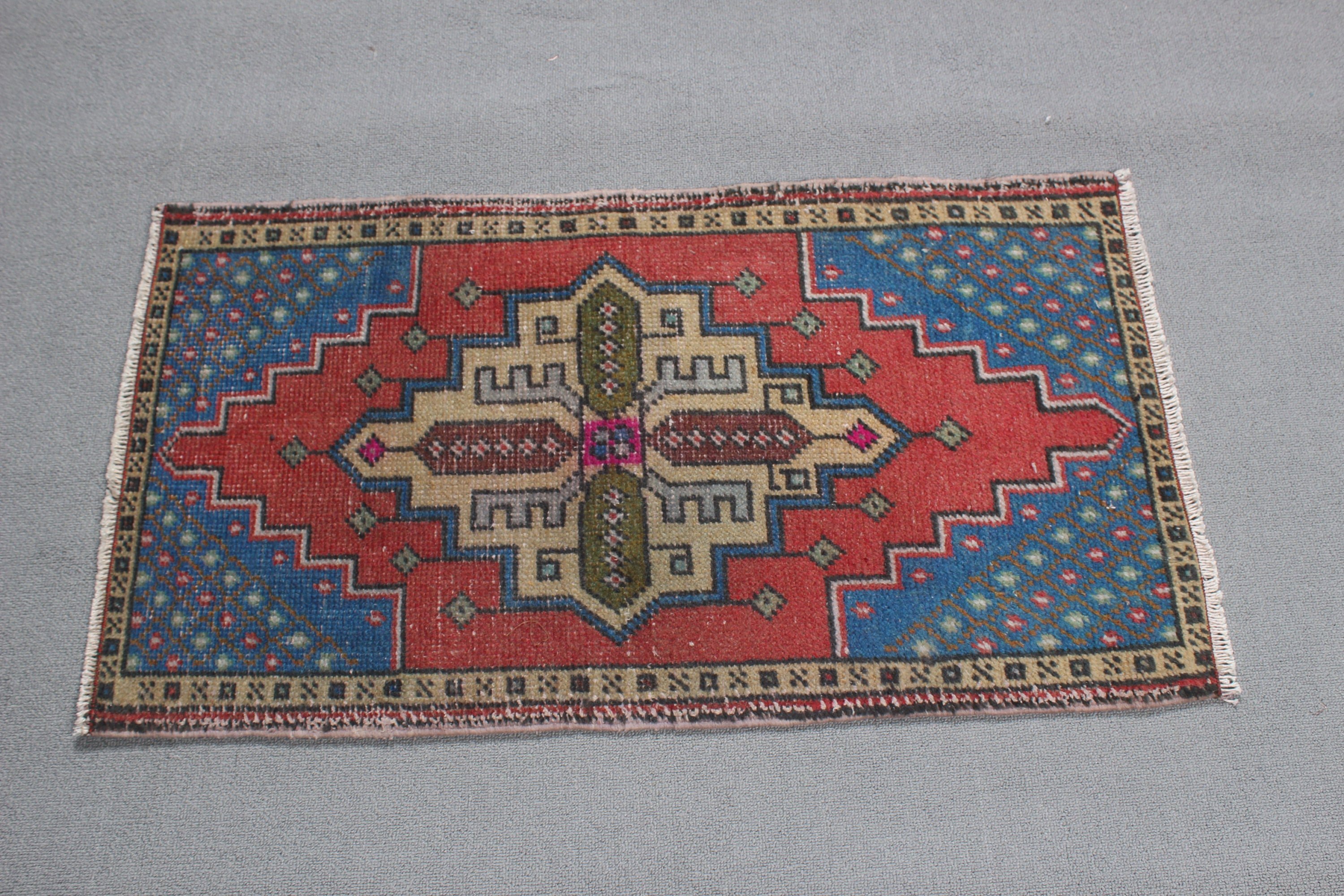 Kitchen Rugs, Turkish Rugs, Bath Rug, Rugs for Bath, Red Home Decor Rugs, 1.6x3 ft Small Rugs, Vintage Rug, Oushak Rugs, Small Area Rug