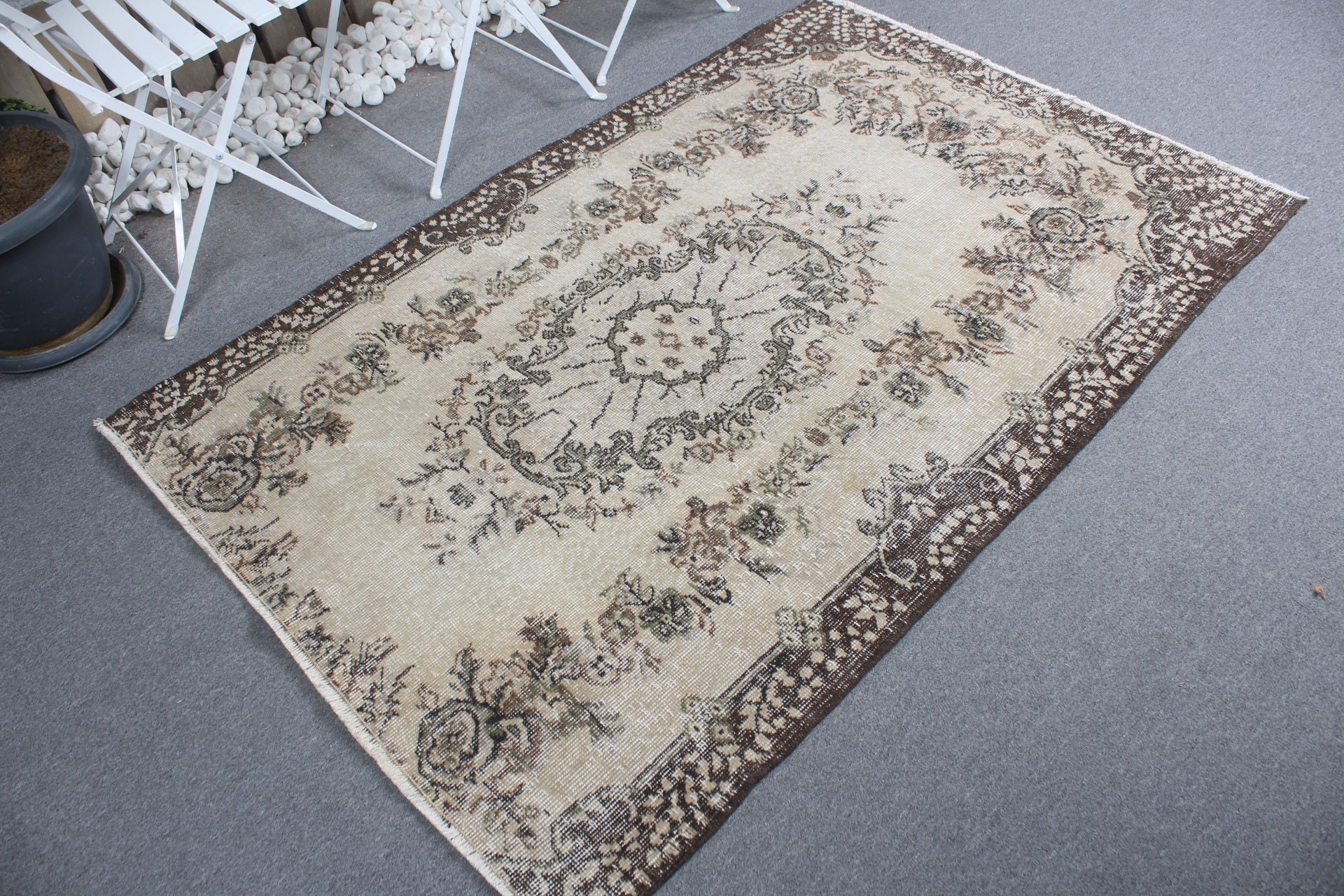 Anatolian Rug, Vintage Rug, Antique Rug, Beige Home Decor Rug, Turkish Rugs, Office Rugs, Nursery Rug, 3.9x6 ft Accent Rug, Bedroom Rug