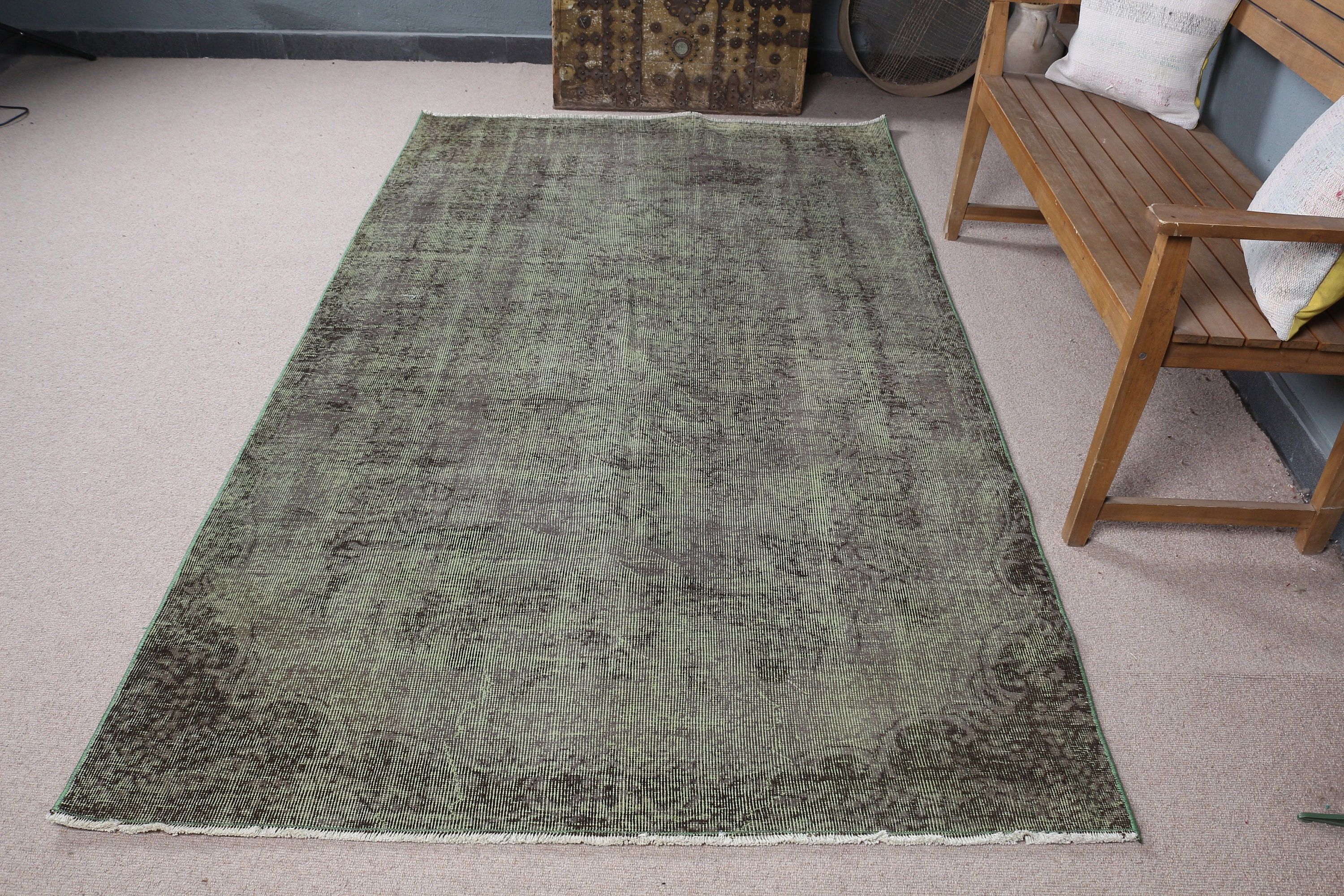 Retro Rug, Oushak Rug, Vintage Rugs, Green Moroccan Rugs, Oriental Rugs, 4.8x8.4 ft Large Rug, Bedroom Rug, Dining Room Rugs, Turkish Rugs