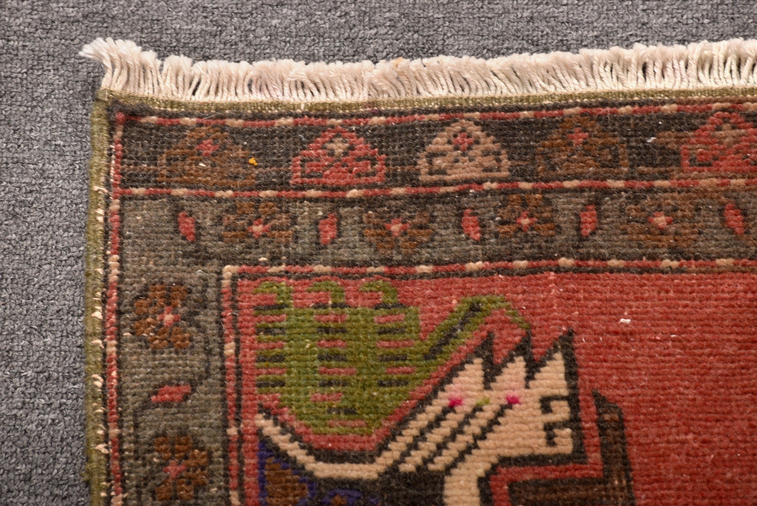 Türk Halısı, Oryantal Halı, Banyo Halısı, Vintage Halı, 1.7x3.3 ft Küçük Halı, Boho Halıları, Pembe Oryantal Halı, Küçük Vintage Halı