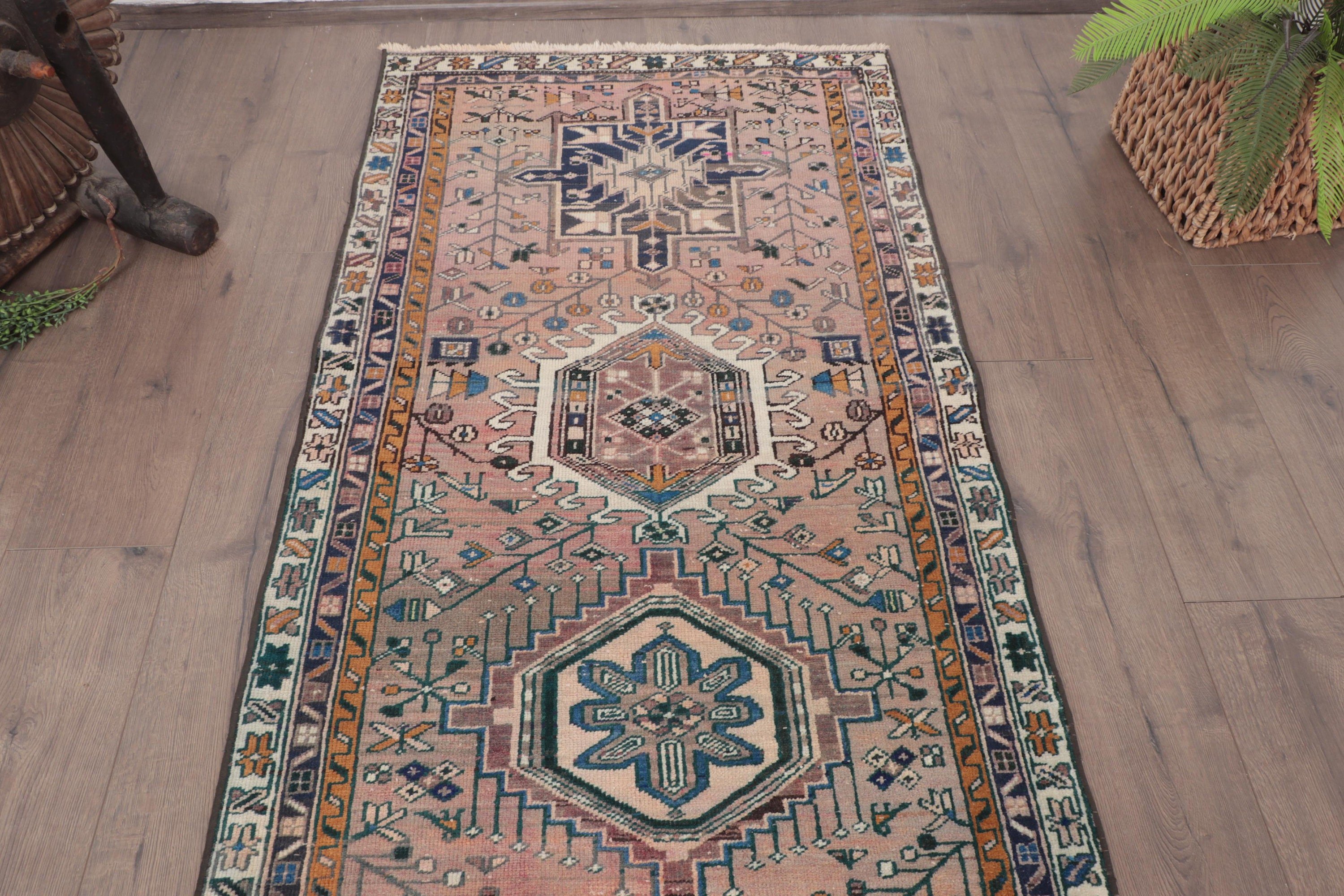 Kahverengi Yatak Odası Halıları, 2.8x10.3 ft Runner Halı, Lüks Halı, Vintage Runner Halıları, Yer Halıları, Uzun Yolluk Halıları, Türk Halısı, Vintage Halı