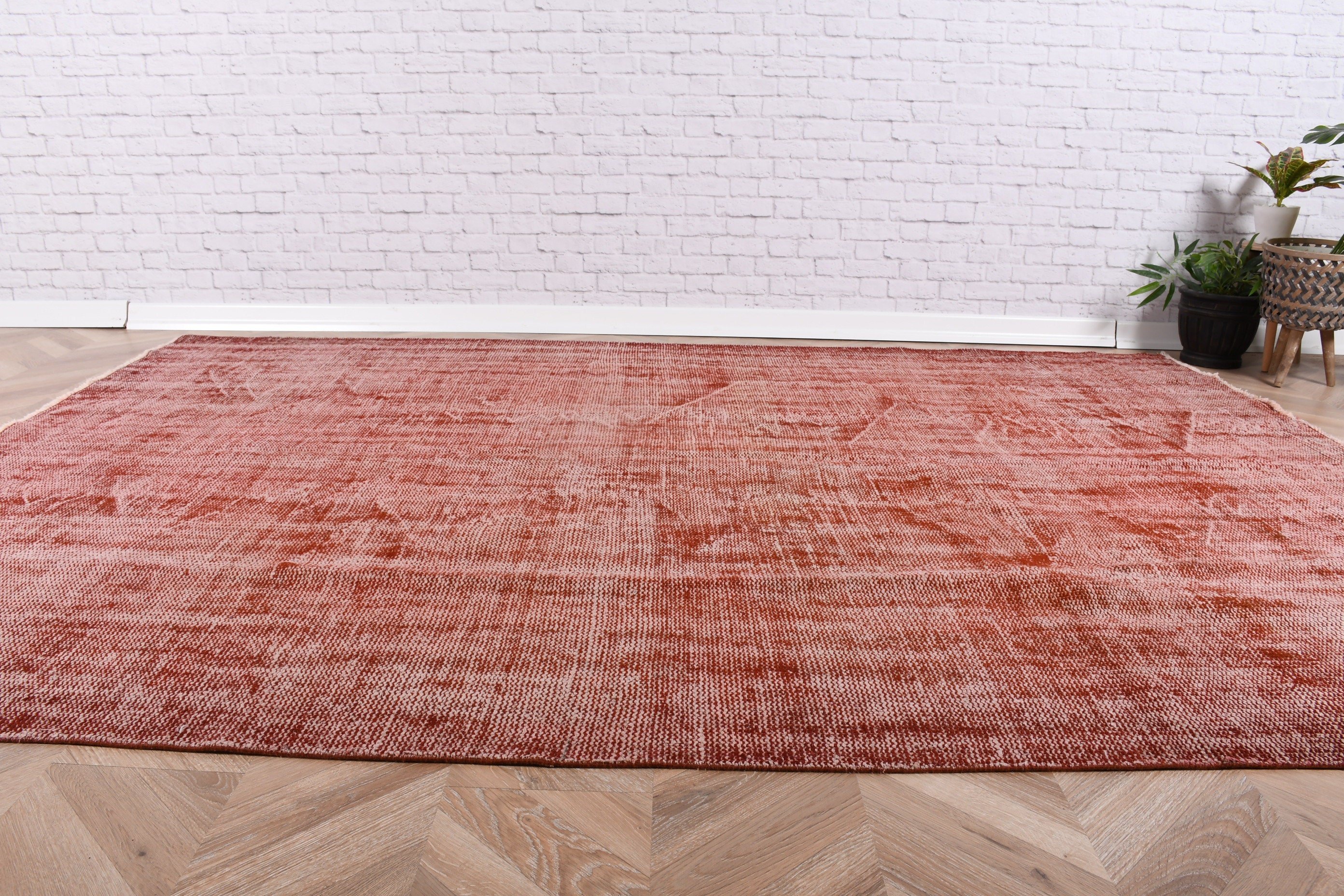 Ev Dekorasyonu Halıları, Vintage Halılar, Boho Halısı, Türk Halısı, 6.1x8.5 ft Büyük Halılar, Salon Halısı, Oushak Halıları, Turuncu Anadolu Halısı, Oturma Odası Halıları