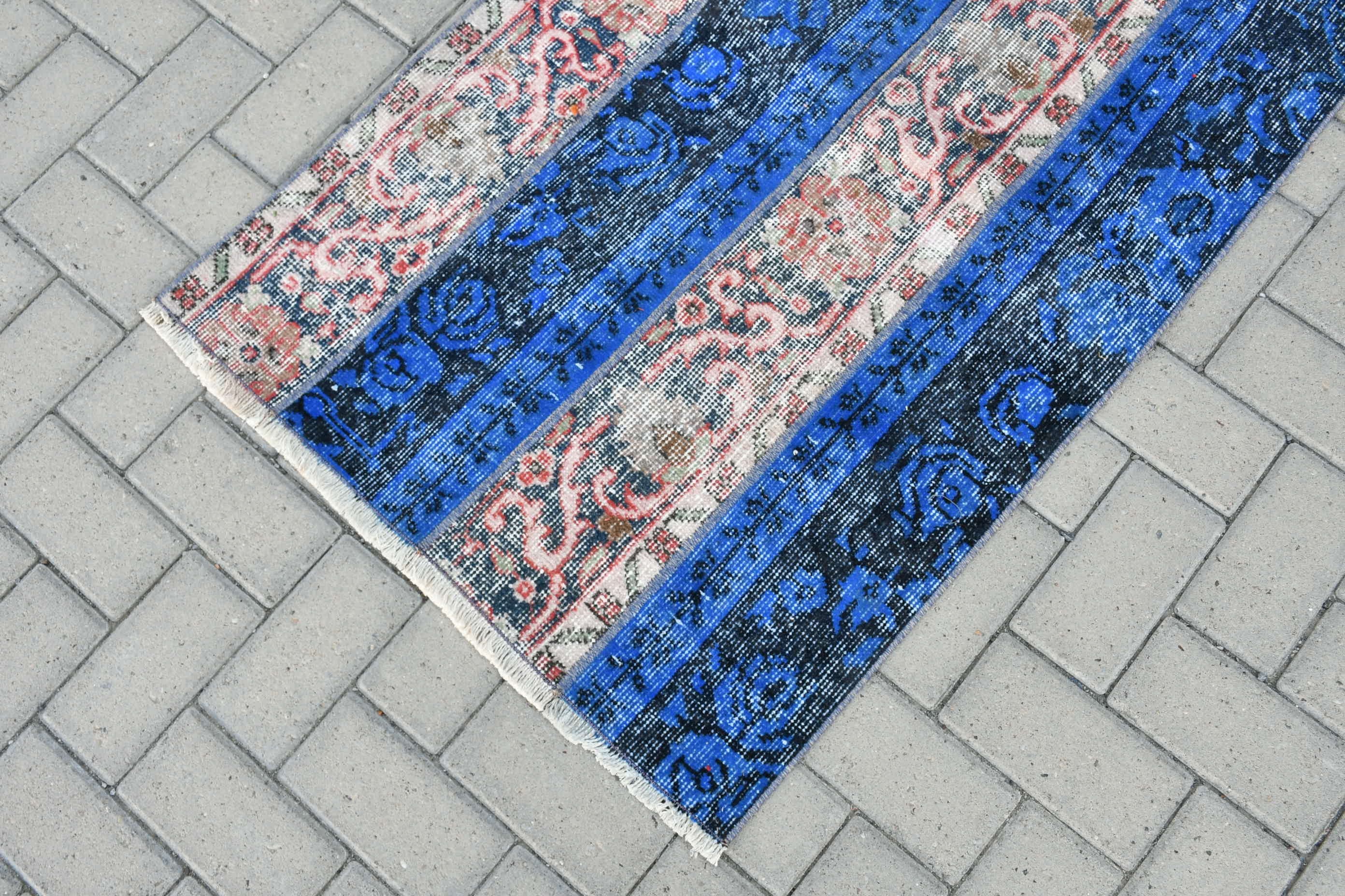 Rugs for Kitchen, Vintage Rugs, Turkish Rug, Floor Rug, Blue Kitchen Rug, Bedroom Rug, Art Rug, Door Mat Rugs, 2.5x4.3 ft Small Rug