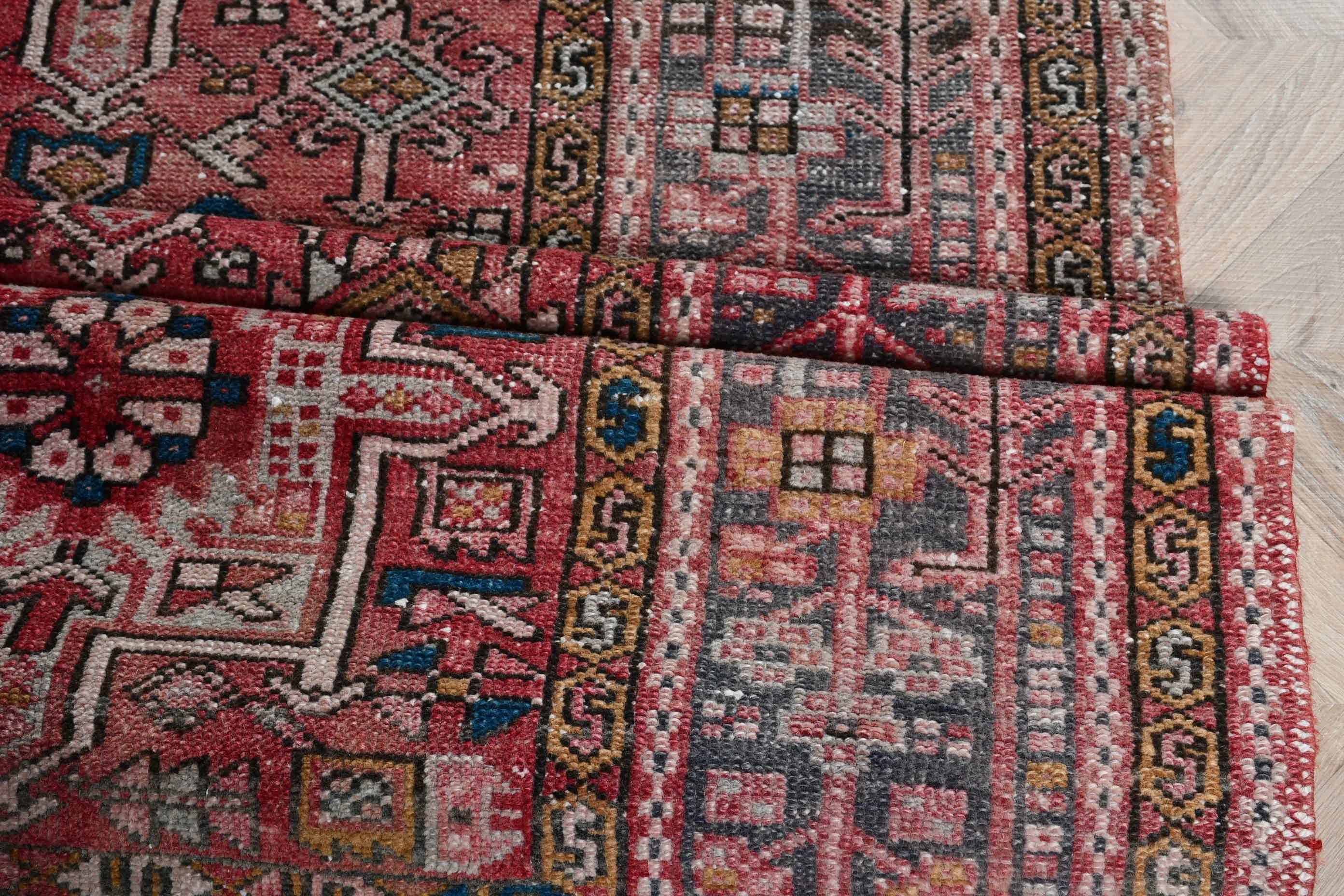Turkish Rug, Anatolian Rug, 3.9x14.5 ft Runner Rugs, Wool Rug, Pink Oriental Rug, Stair Rugs, Vintage Rugs, Corridor Rugs, Rugs for Runner