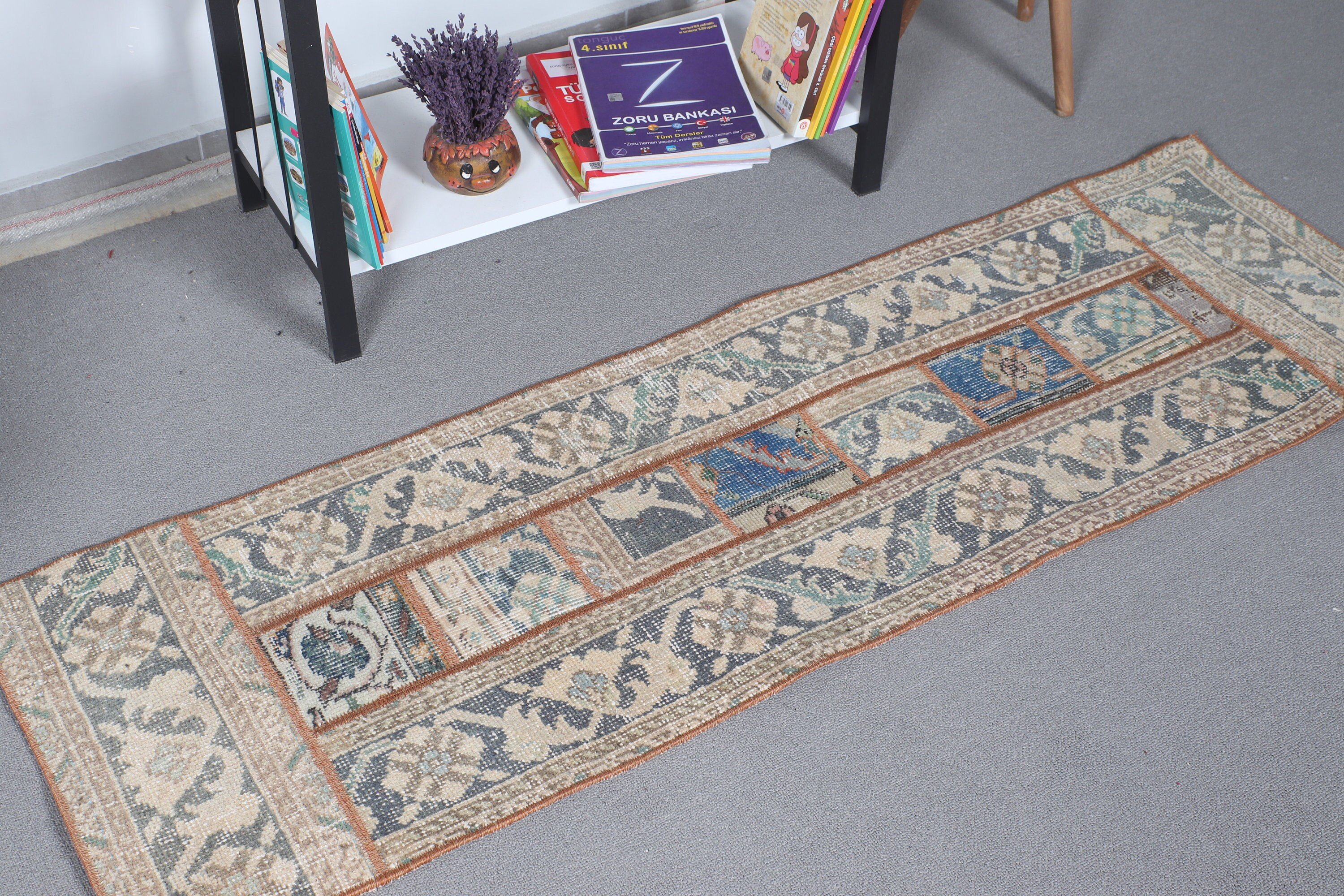 Rugs for Corridor, 1.6x5.2 ft Runner Rugs, Hallway Rug, Stair Rug, Anatolian Rugs, Brown Cool Rugs, Antique Rugs, Turkish Rug, Vintage Rug