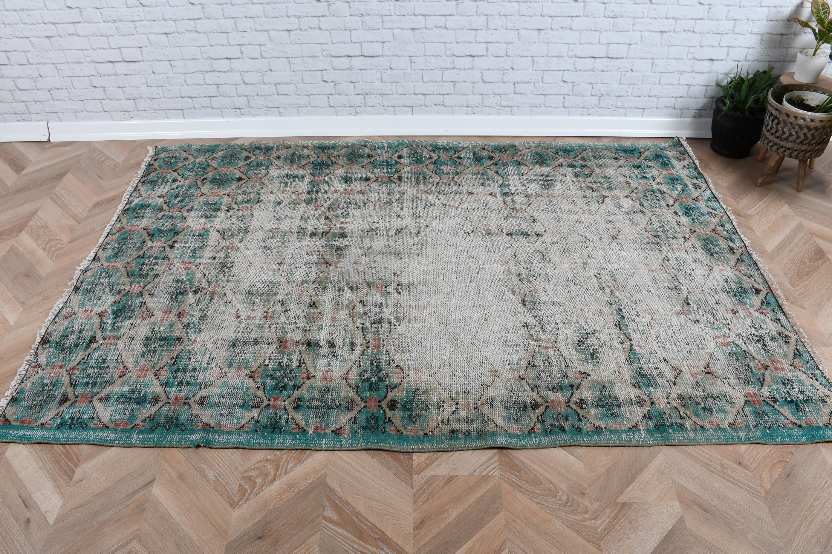 Vintage Area Rug, Floor Rug, Oriental Rug, Boho Rug, 4.7x7.2 ft Area Rugs, Kitchen Rug, Vintage Rug, Turkish Rugs, Beige Oriental Rugs