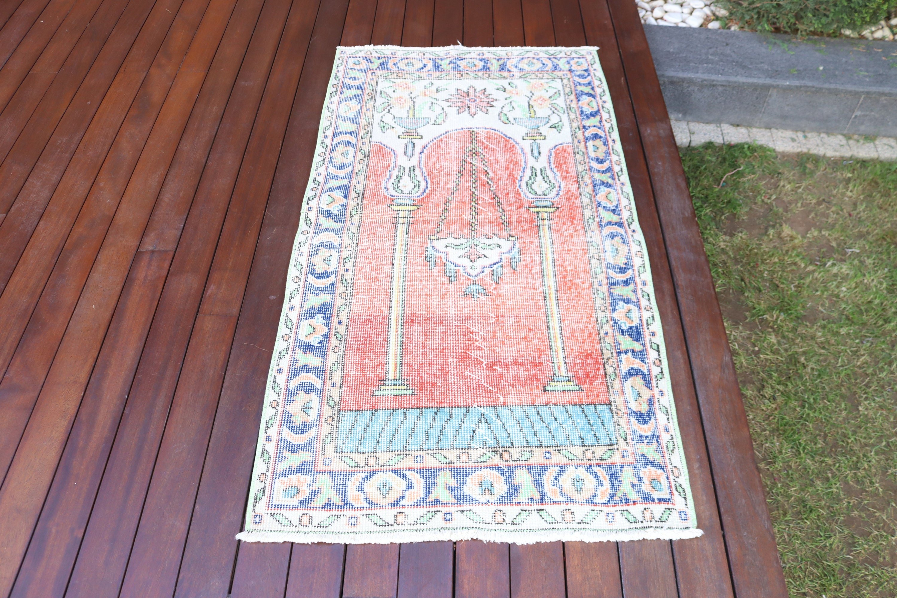 Aztec Rug, Small Boho Rugs, Handwoven Rug, Statement Rugs, Turkish Rug, Door Mat Rug, Red Flatweave Rug, 2.6x4.8 ft Small Rug, Vintage Rugs