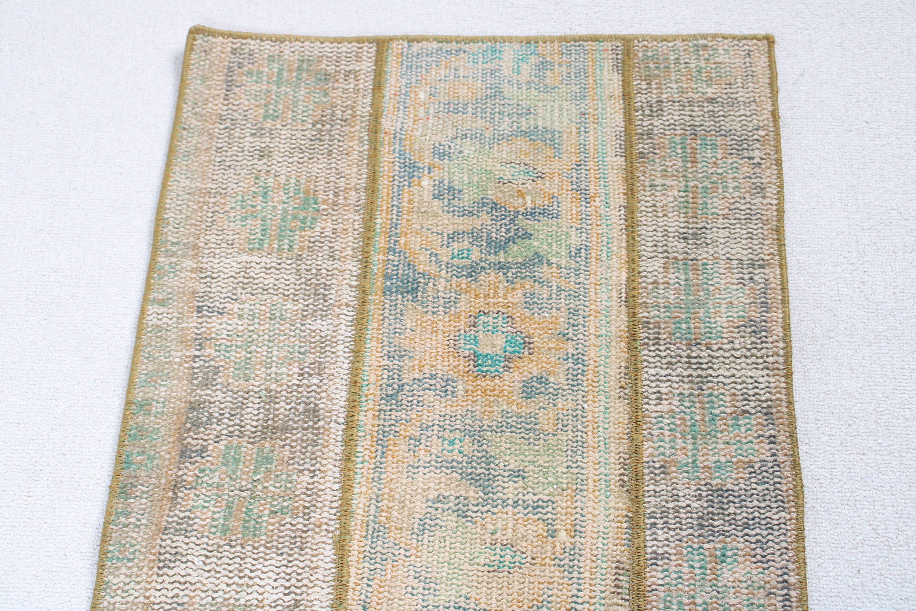 Küçük Alan Halısı, Duvara Asılı Halı, Vintage Halılar, Lüks Halılar, Türk Halısı, Bildiri Halısı, Yeşil 1.6x3.1 ft Küçük Halılar