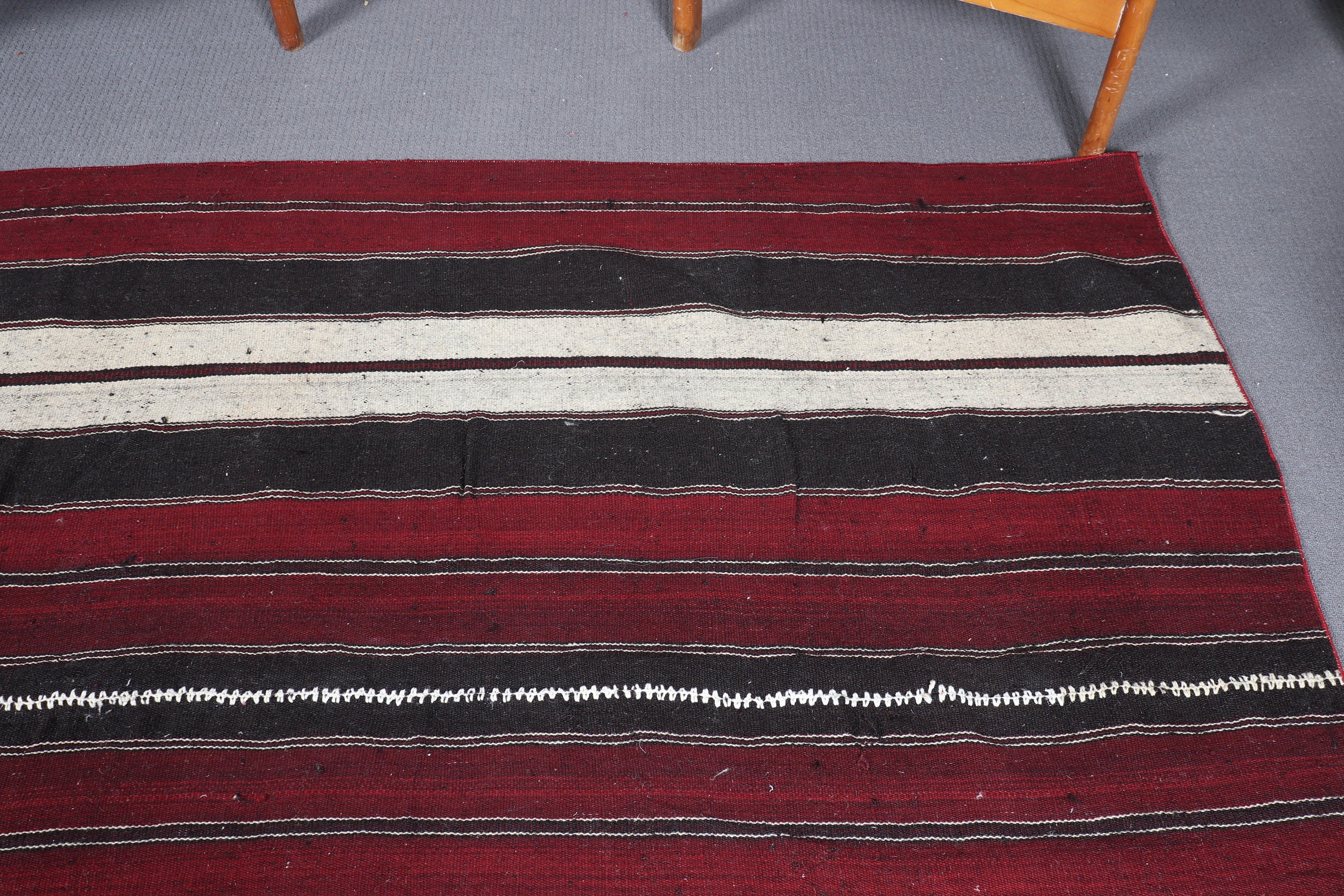 Yatak Odası Halısı, Kilim, Vintage Halılar, Kırmızı 5.2x6.5 ft Alan Halıları, Ev Dekorasyonu Halısı, Türk Halısı, Yün Halısı, Çocuk Halısı, Eklektik Halı