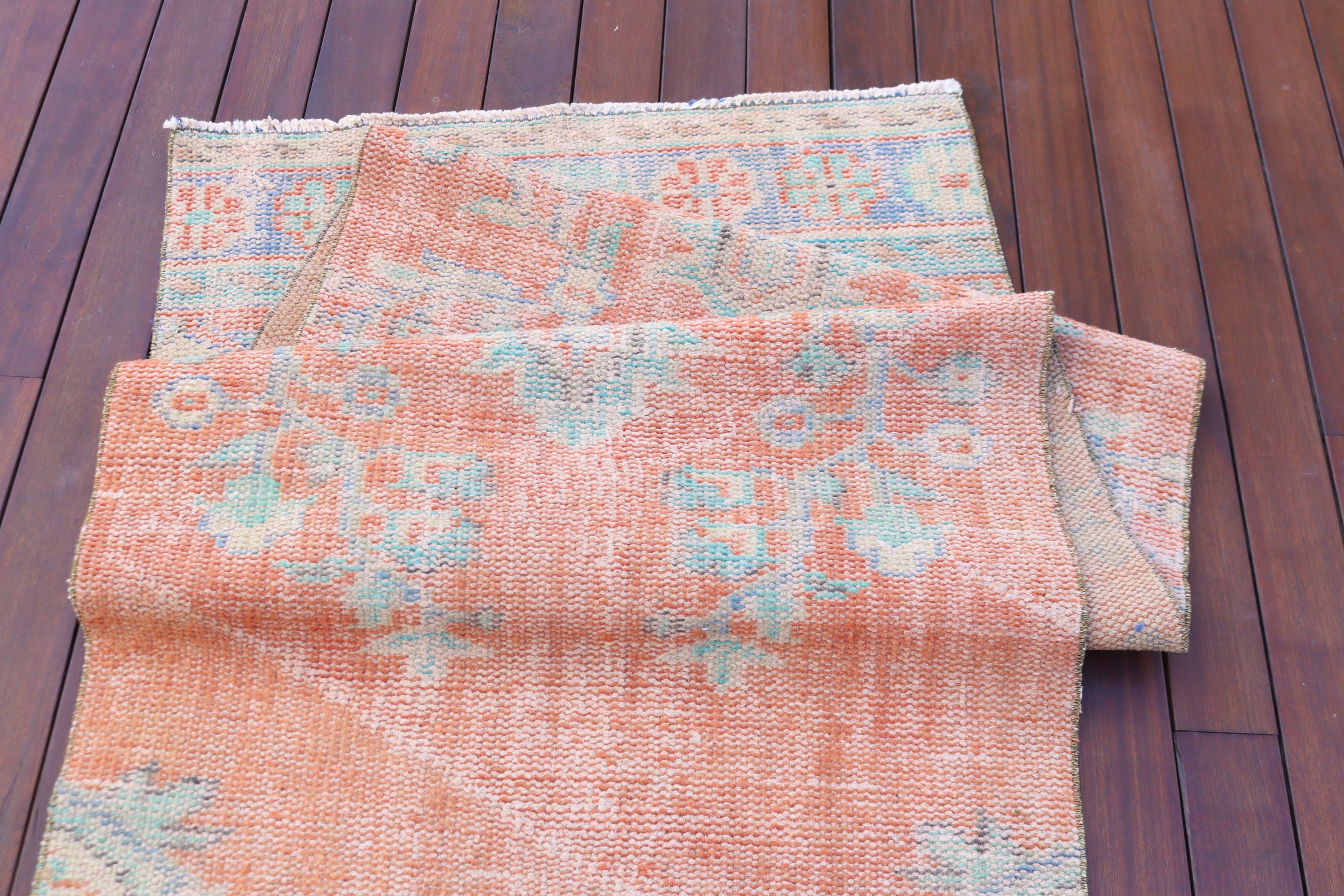 Corridor Rug, Vintage Rug, Beni Ourain Runner Rugs, Moroccan Rugs, 2.8x8.9 ft Runner Rug, Orange Moroccan Rugs, Turkish Rug, Wool Rug