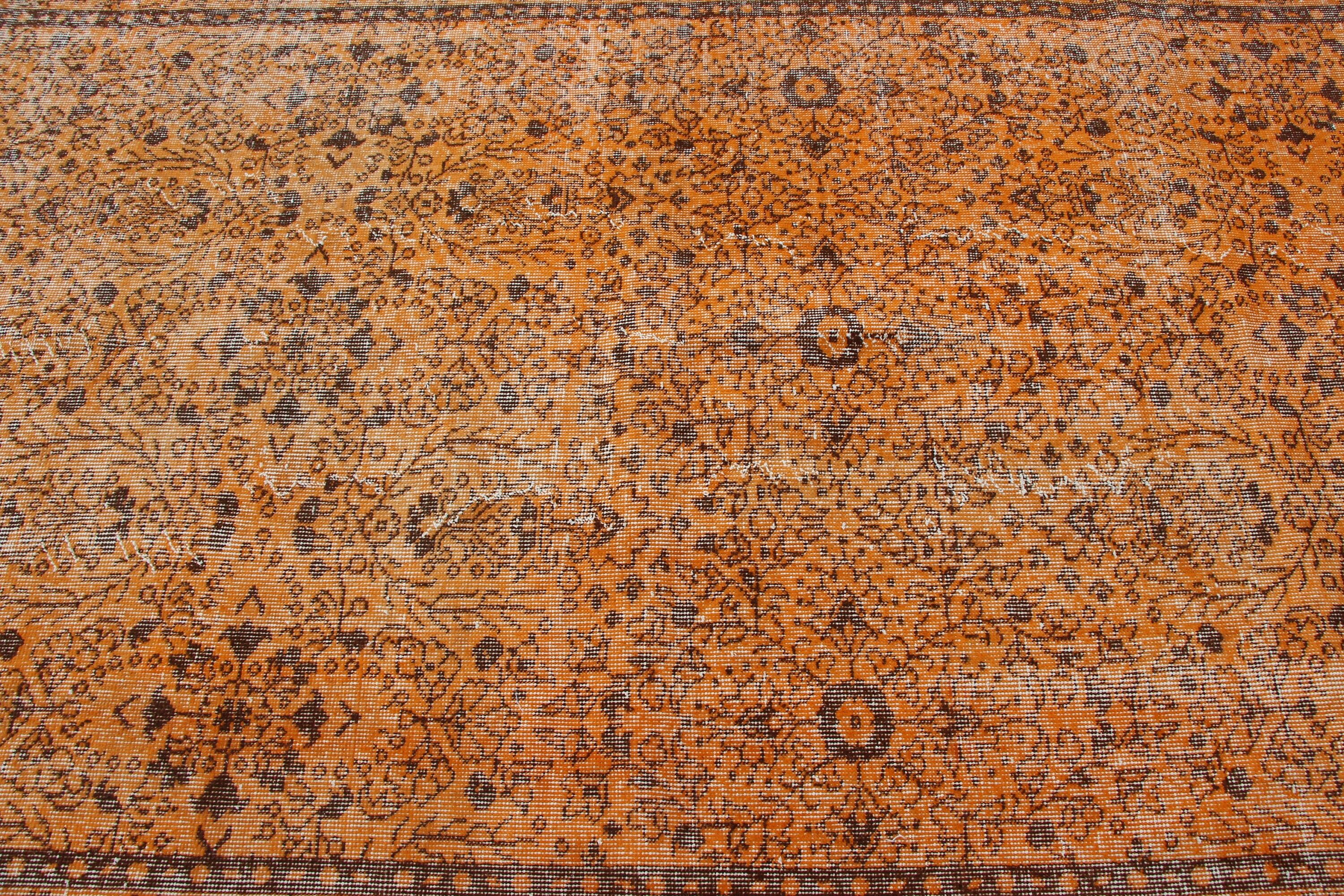 Turkish Rug, Dining Room Rugs, Vintage Rug, Turkey Rug, Orange Antique Rugs, Oriental Rug, Antique Rugs, 5x8.4 ft Large Rugs, Bedroom Rug