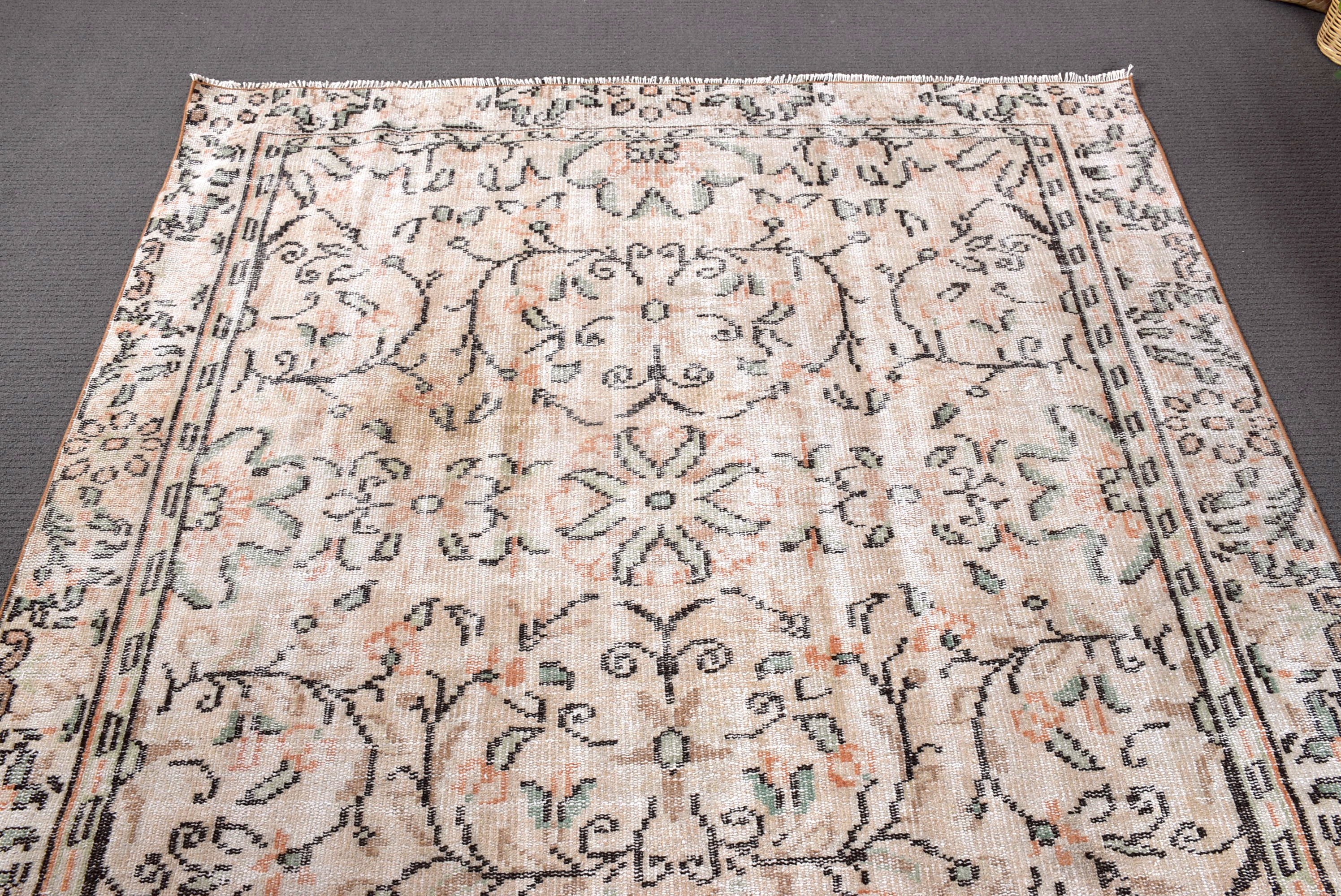 5.2x8 ft Büyük Halılar, Vintage Halılar, Ev Dekorasyonu Halıları, Anadolu Halıları, Büyük Oushak Halıları, Yemek Odası Halısı, Bej Modern Halılar, Türk Halısı