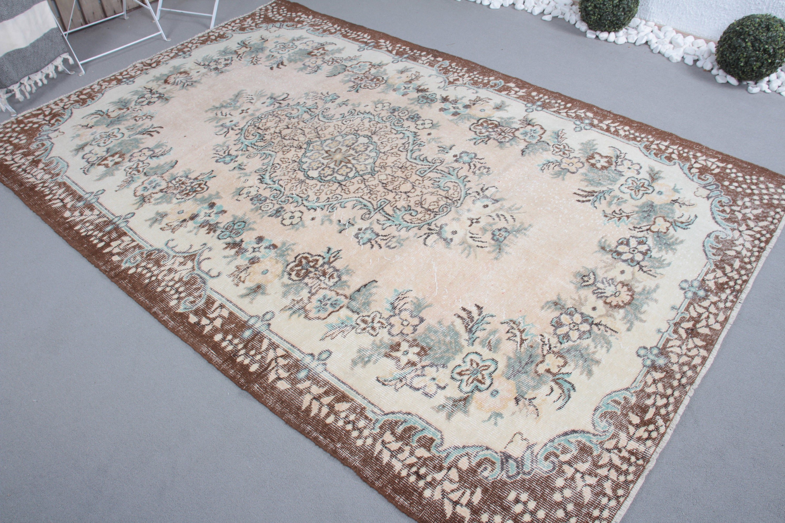 Bej Düz Dokuma Halılar, Vintage Halılar, Düz Dokuma Halı, Yatak Odası Halısı, 5.6x8.4 ft Büyük Halı, Büyük Boho Halı, Türkiye Halısı, Türk Halıları, Yer Halıları