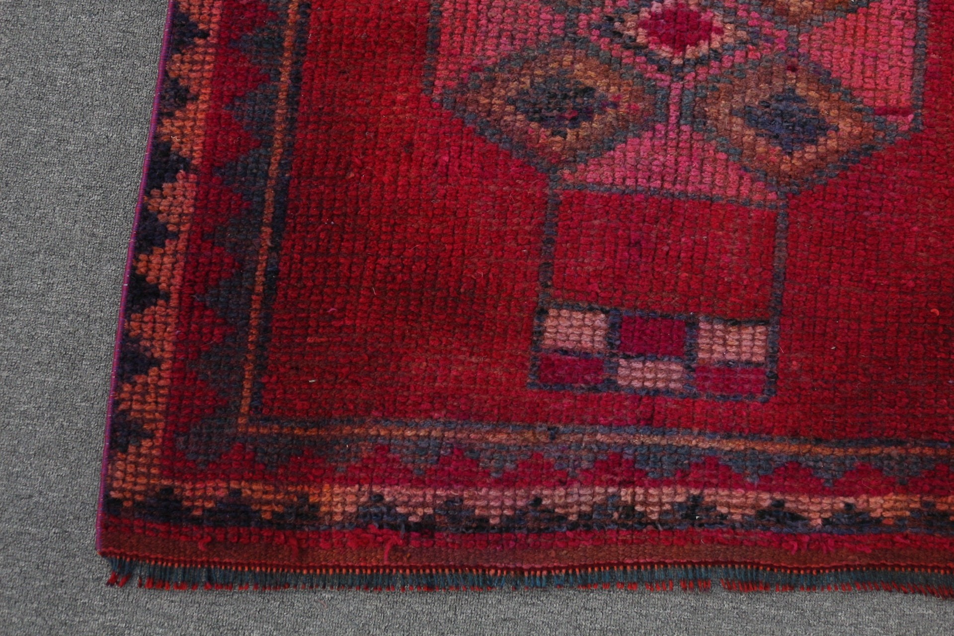 Stair Rug, Red Oushak Rug, 3x10.1 ft Runner Rugs, Vintage Rug, Turkish Rugs, Rugs for Kitchen, Kitchen Rug, Hallway Rug, Oriental Rug