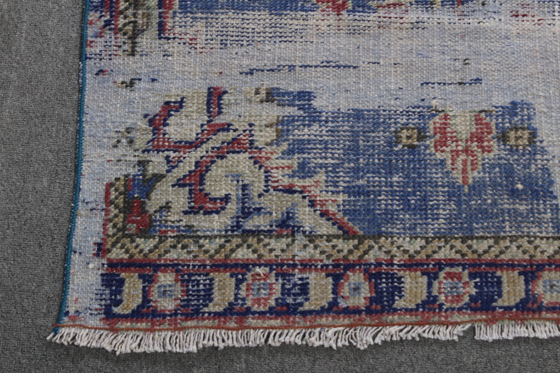 Vintage Rug, Wall Hanging Rugs, Entry Rug, Turkish Rug, Oriental Rug, Blue Home Decor Rug, 2.6x5.4 ft Small Rug, Antique Rugs, Eclectic Rug