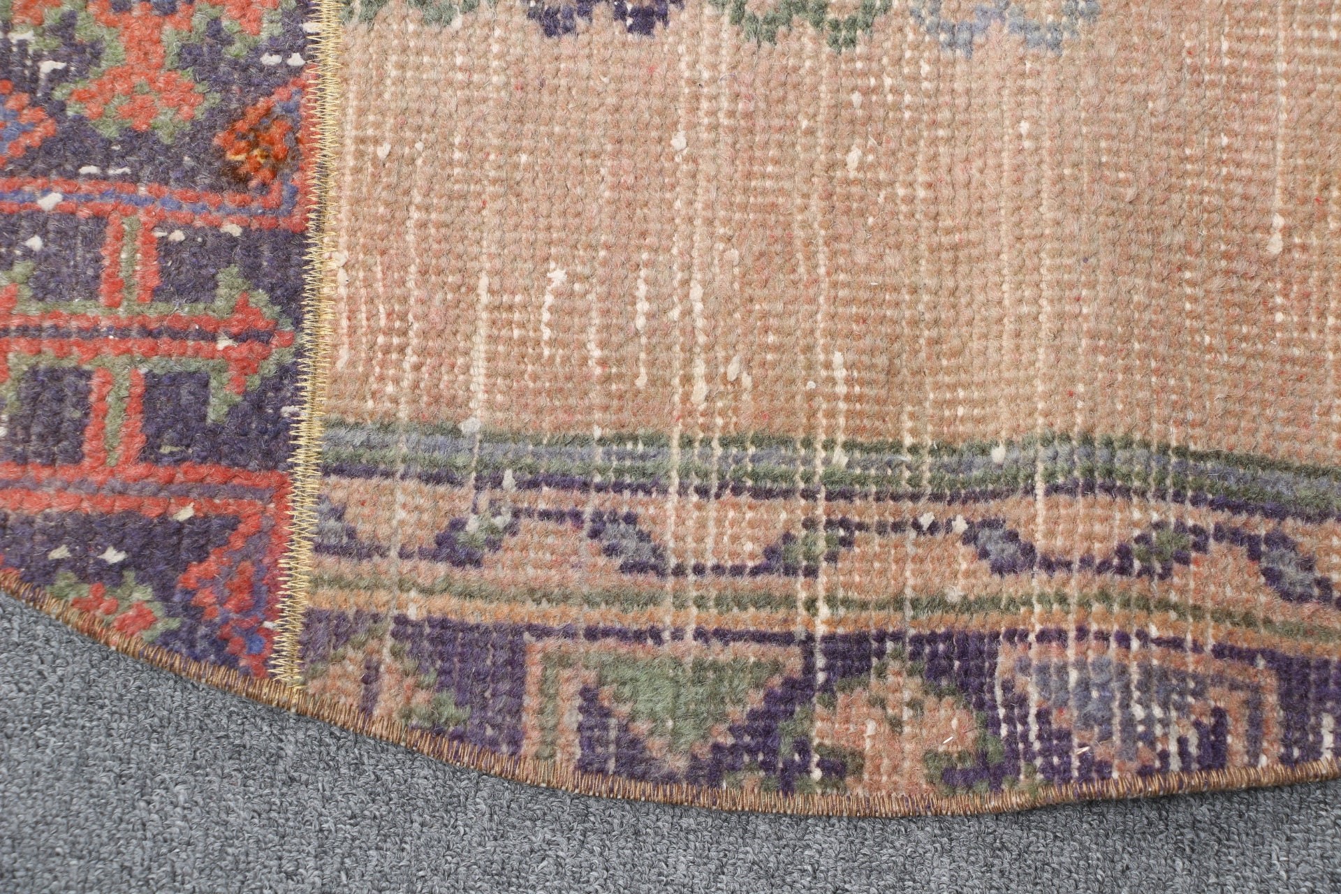 Vintage Halı, Giriş Halıları, Araba Paspas Halıları, Antika Halılar, Turuncu 3.6x3.6 ft Küçük Halı, Yer Halısı, Türk Halısı, Yatak Odası Halısı