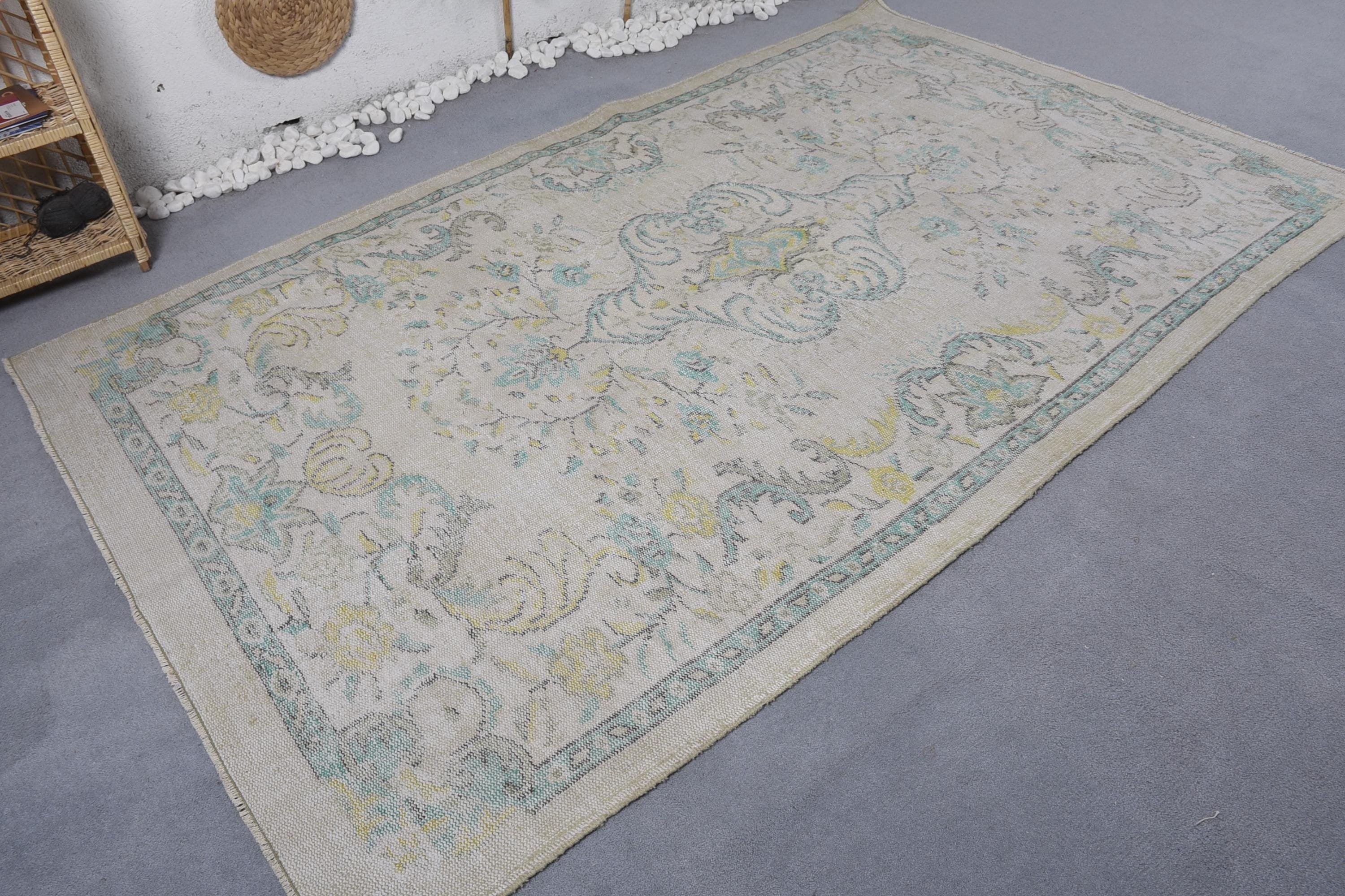 Vintage Rugs, Bedroom Rugs, Vintage Decor Rug, Beige Home Decor Rugs, Turkish Rugs, 5.5x9.1 ft Large Rug, Boho Rugs, Salon Rug, Modern Rugs