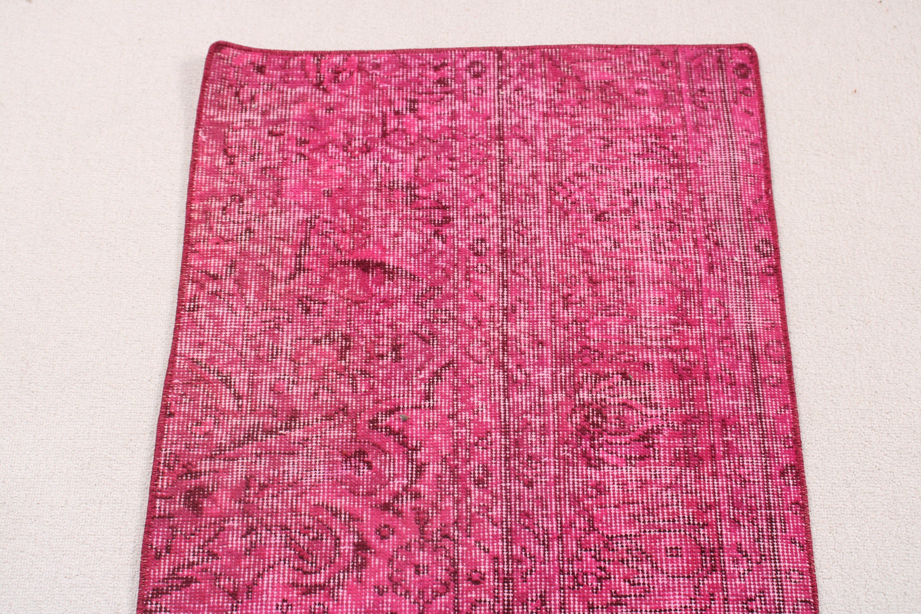 Vintage Rug, Small Vintage Rug, Pink Moroccan Rug, Modern Rugs, Wall Hanging Rugs, Floor Rug, Turkish Rug, 2x4 ft Small Rugs, Luxury Rug