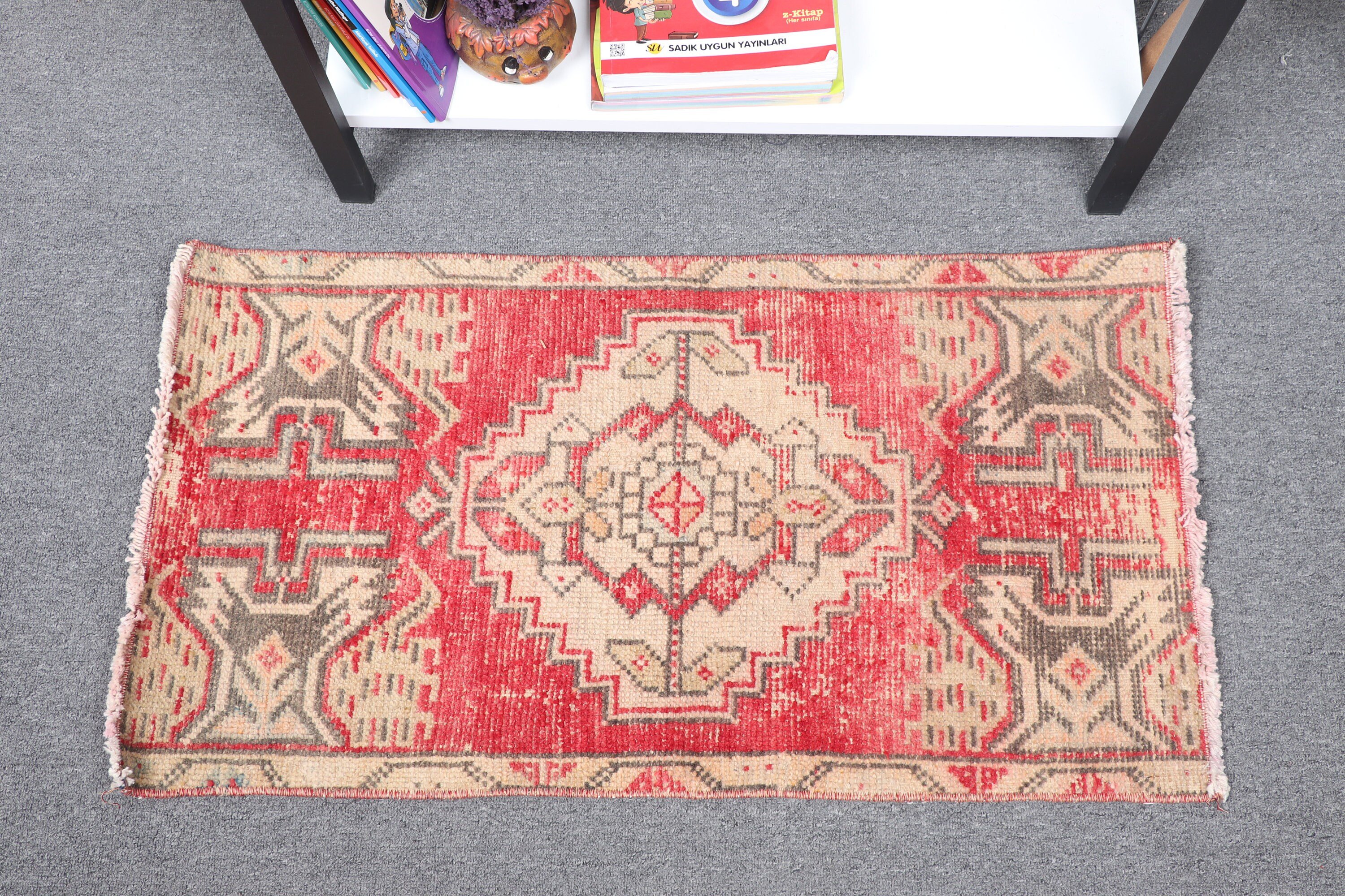 Red Wool Rugs, Art Rug, Moroccan Rugs, Wool Rug, Rugs for Bathroom, Nursery Rug, Entry Rug, Turkish Rug, Vintage Rug, 1.6x2.9 ft Small Rugs