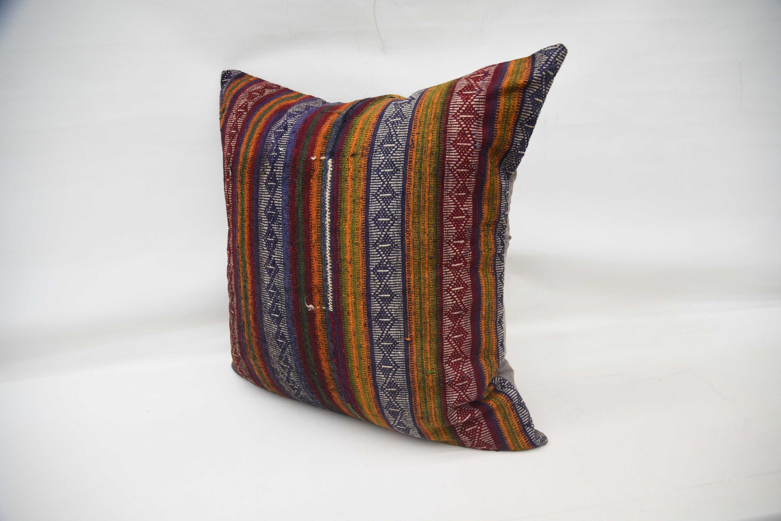 Garden Pillow Case, Turkish Kilim Pillow, Handmade Kilim Cushion, Interior Designer Pillow, 32"x32" Orange Pillow Sham