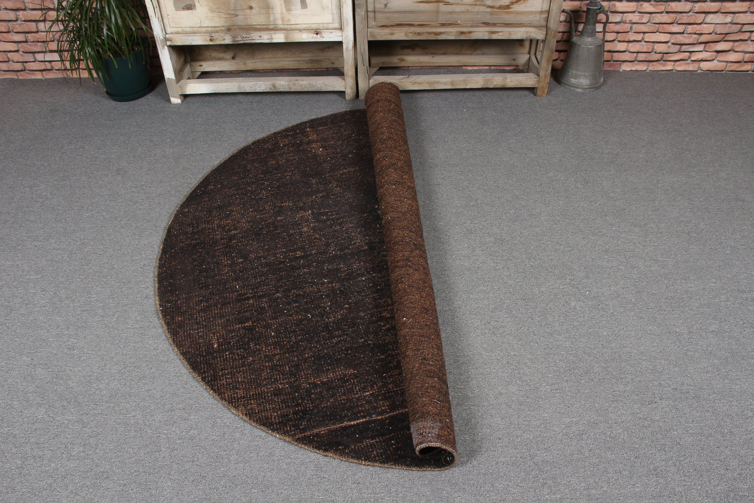 İç Mekan Halıları, Siyah Yatak Odası Halısı, Yer Halıları, Lüks Halı, Vintage Halı, Türk Halıları, Oturma Odası Halısı, 5.2x5.2 ft Alan Halısı, Oushak Halısı