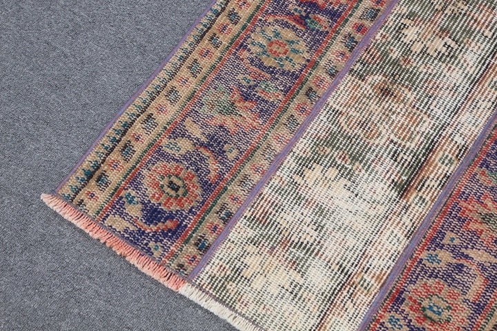 Kitchen Rug, Floor Rug, Vintage Rug, Rugs for Runner, Stair Rugs, Blue Moroccan Rug, 2x7.5 ft Runner Rugs, Antique Rugs, Turkish Rug