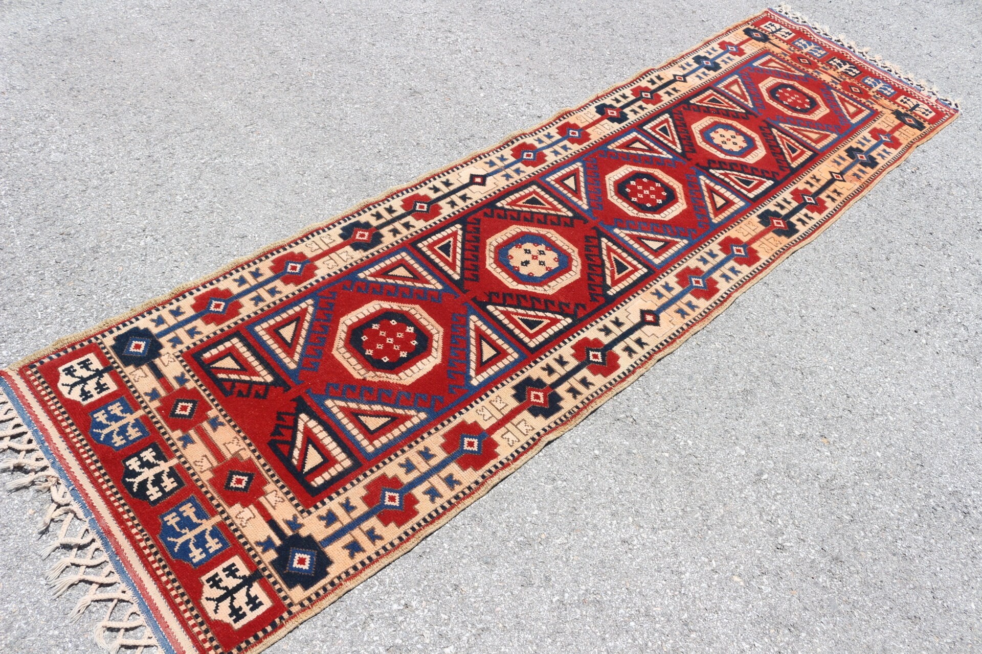 2.5x9.5 ft Runner Rugs, Rugs for Runner, Turkish Rugs, Wool Rug, Moroccan Rugs, Red Anatolian Rug, Turkey Rug, Corridor Rug, Vintage Rug