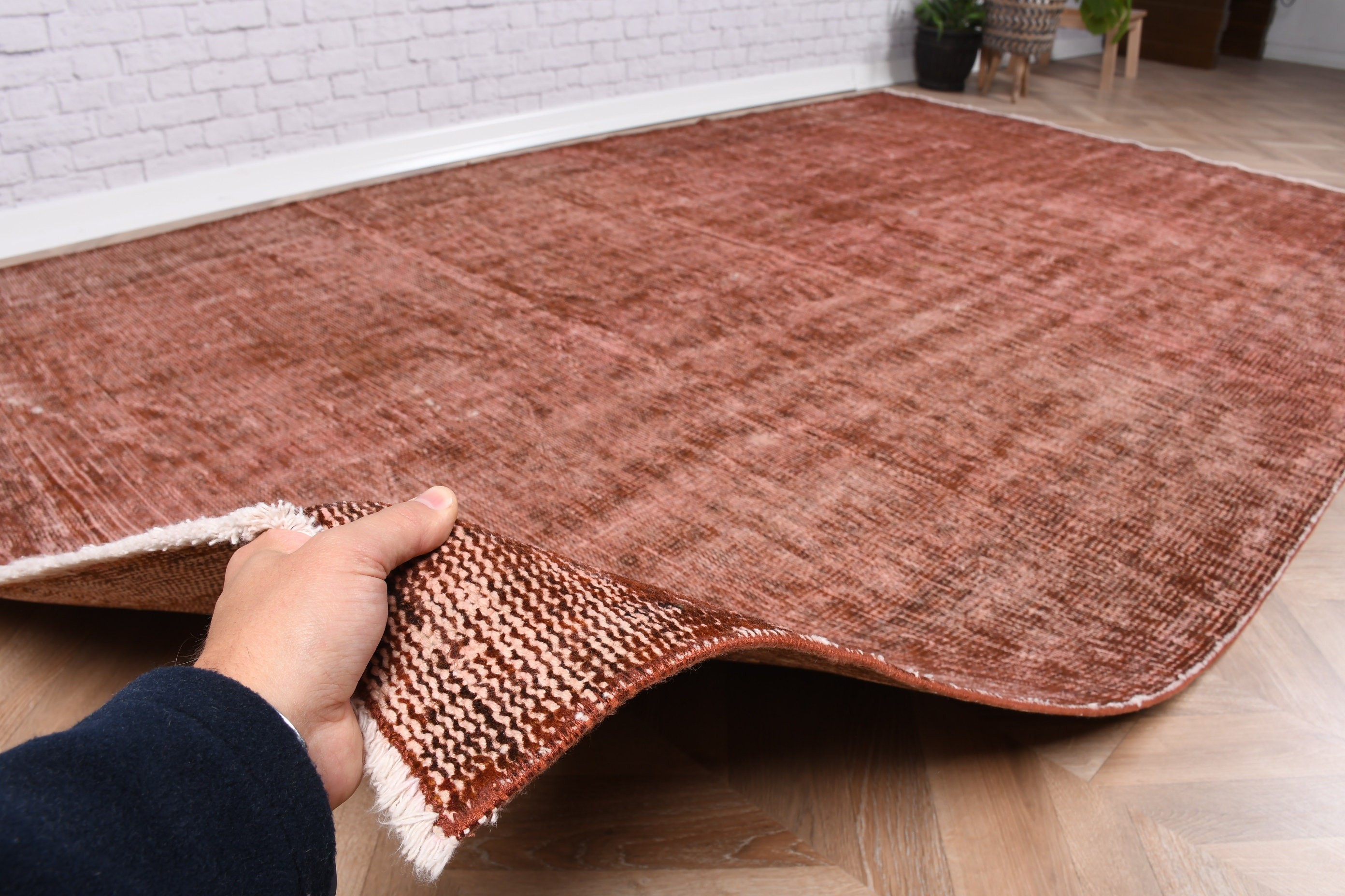 Kırmızı Anadolu Halısı, Geometrik Halı, Yemek Odası Halıları, Mutfak Halıları, Türk Halıları, Yatak Odası Halıları, Vintage Halılar, 5.7x9.4 ft Büyük Halı, Boho Halıları