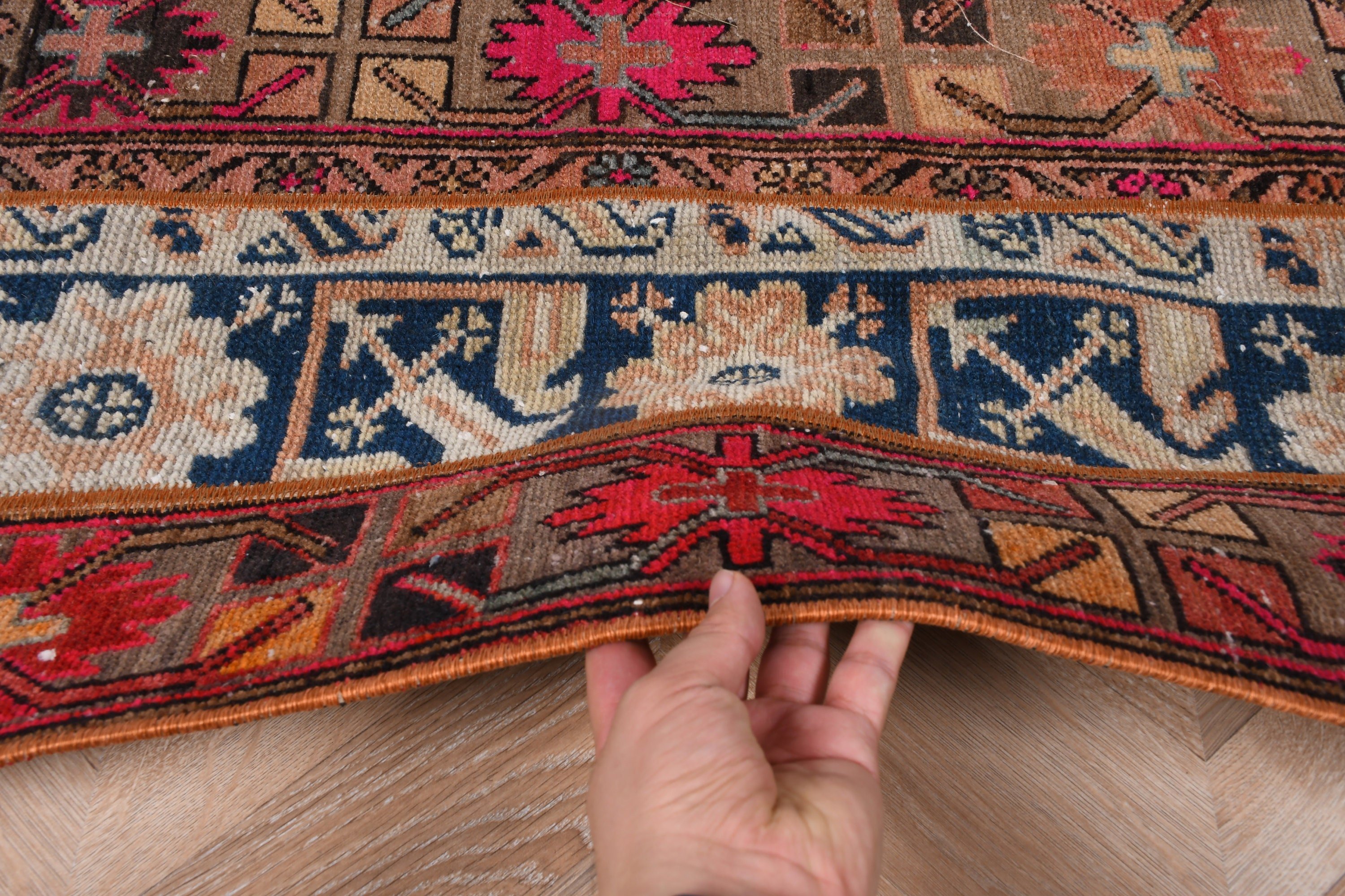 Duvara Asılı Halı, Yatak Odası Halıları, Vintage Halı, Kahverengi Zemin Halısı, Mutfak Halıları, 1.6x2.8 ft Küçük Halı, Türk Halısı, Eski Halı, Oryantal Halı