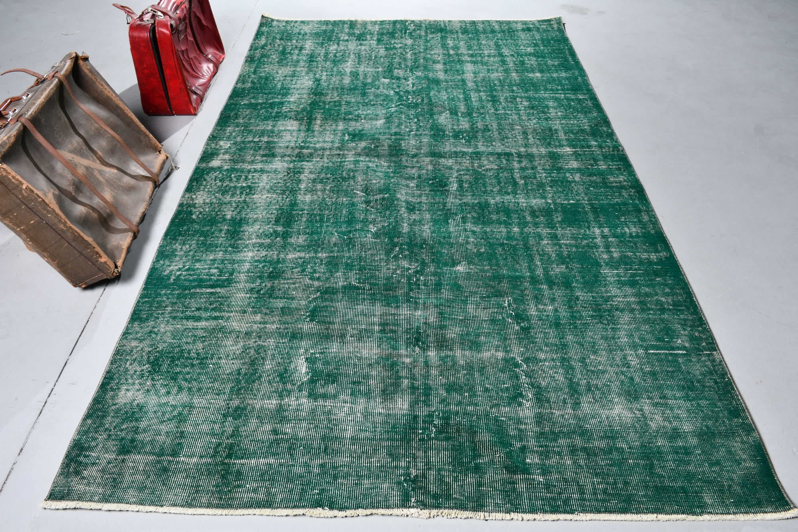 Bedroom Rug, Vintage Rug, Salon Rugs, Moroccan Rug, Old Rugs, Green Kitchen Rugs, Rugs for Dining Room, 5.6x9.4 ft Large Rugs, Turkish Rugs
