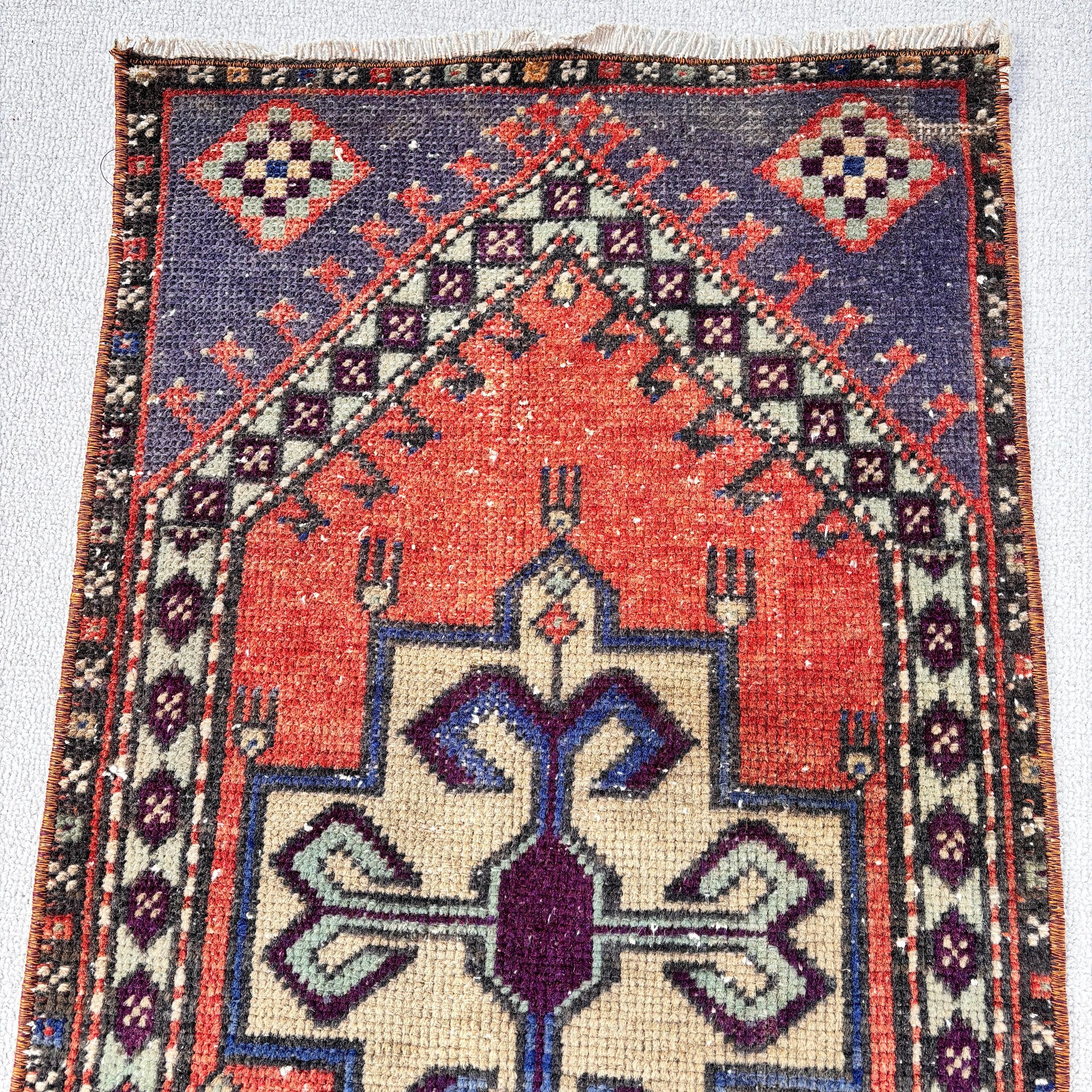 Kapı Paspası Halısı, Çocuk Halıları, Aztek Halısı, Kahverengi Oryantal Halılar, Oushak Halıları, 1.2x2.4 ft Küçük Halılar, Vintage Halılar, Türk Halısı