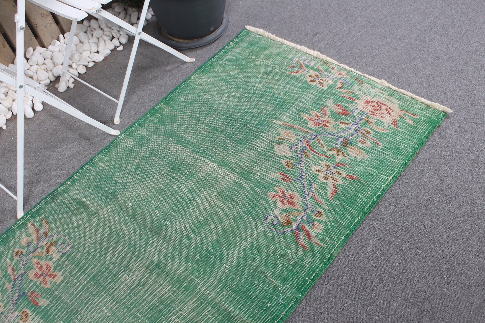 Green Kitchen Rug, Bedroom Rugs, Art Rugs, Vintage Rug, Turkish Rugs, Rugs for Kitchen, Oushak Rug, 2.9x6.2 ft Accent Rugs