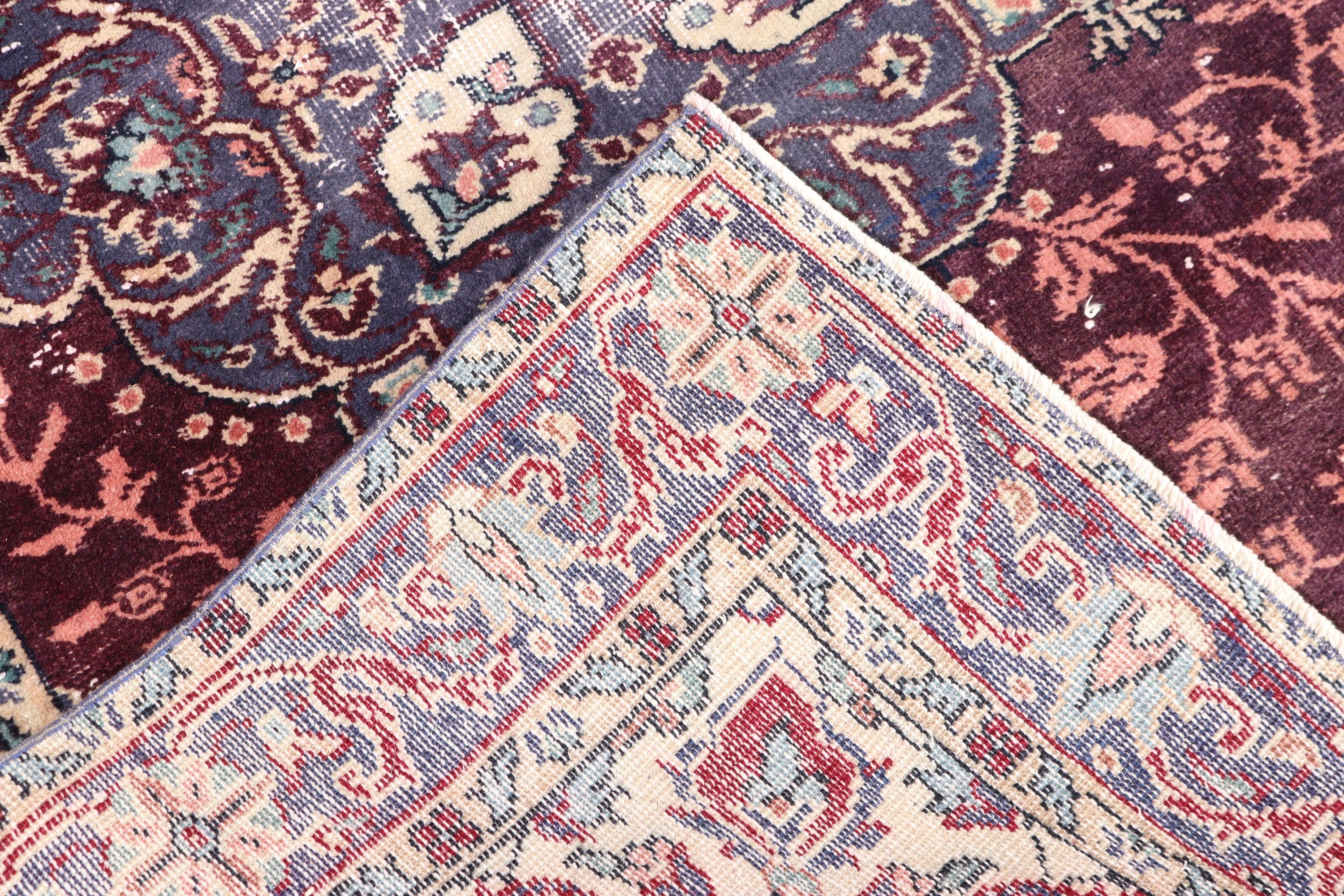 3.9x6 ft Aksan Halıları, Türk Halısı, Vintage Aksan Halıları, Geometrik Halılar, Mutfak Halısı, Eski Halı, Mor Anadolu Halısı, Anadolu Halısı