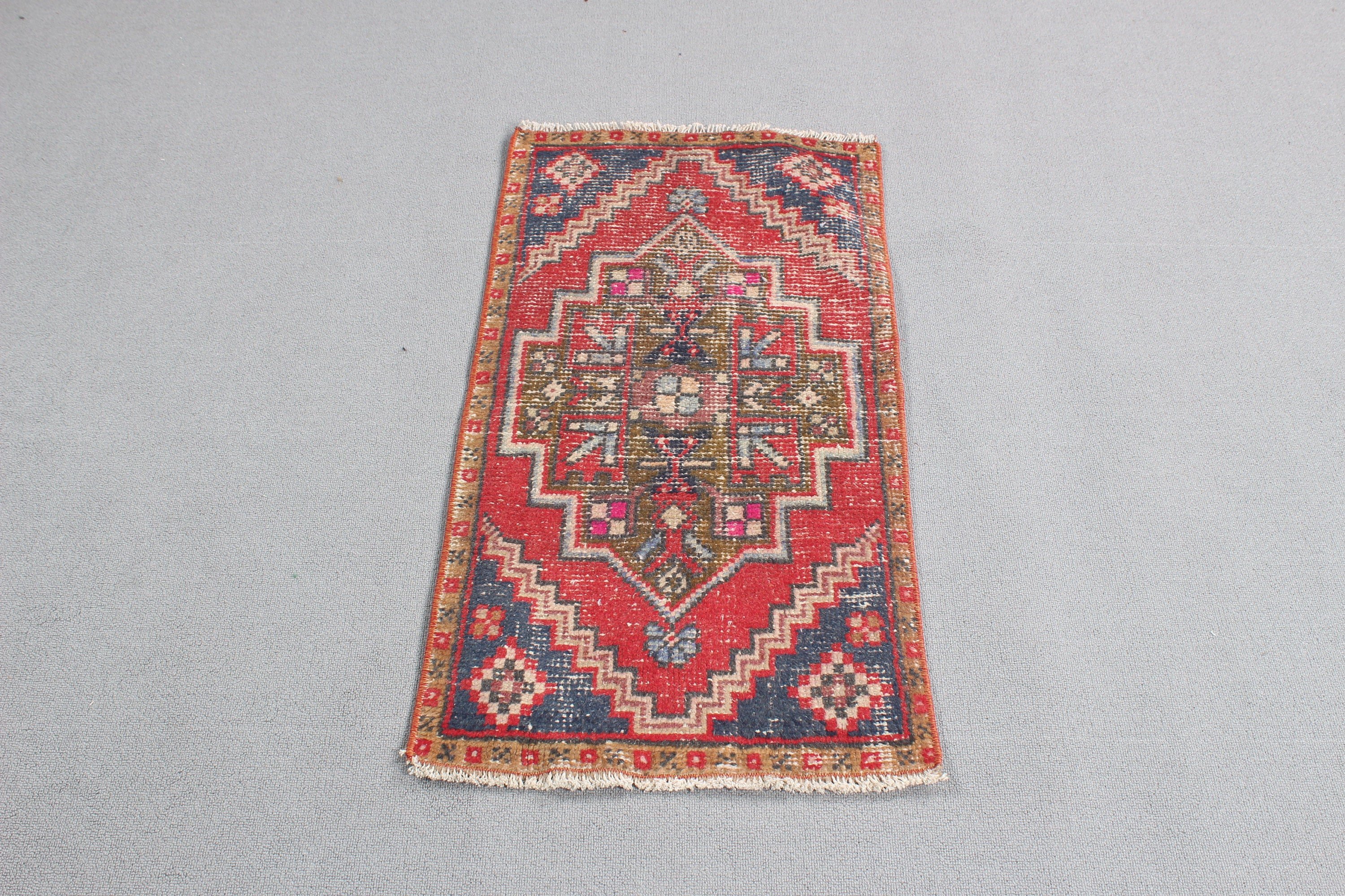 Kitchen Rugs, 1.6x3.1 ft Small Rugs, Oushak Rugs, Small Vintage Rug, Anatolian Rugs, Red Flatweave Rugs, Vintage Rugs, Turkish Rug