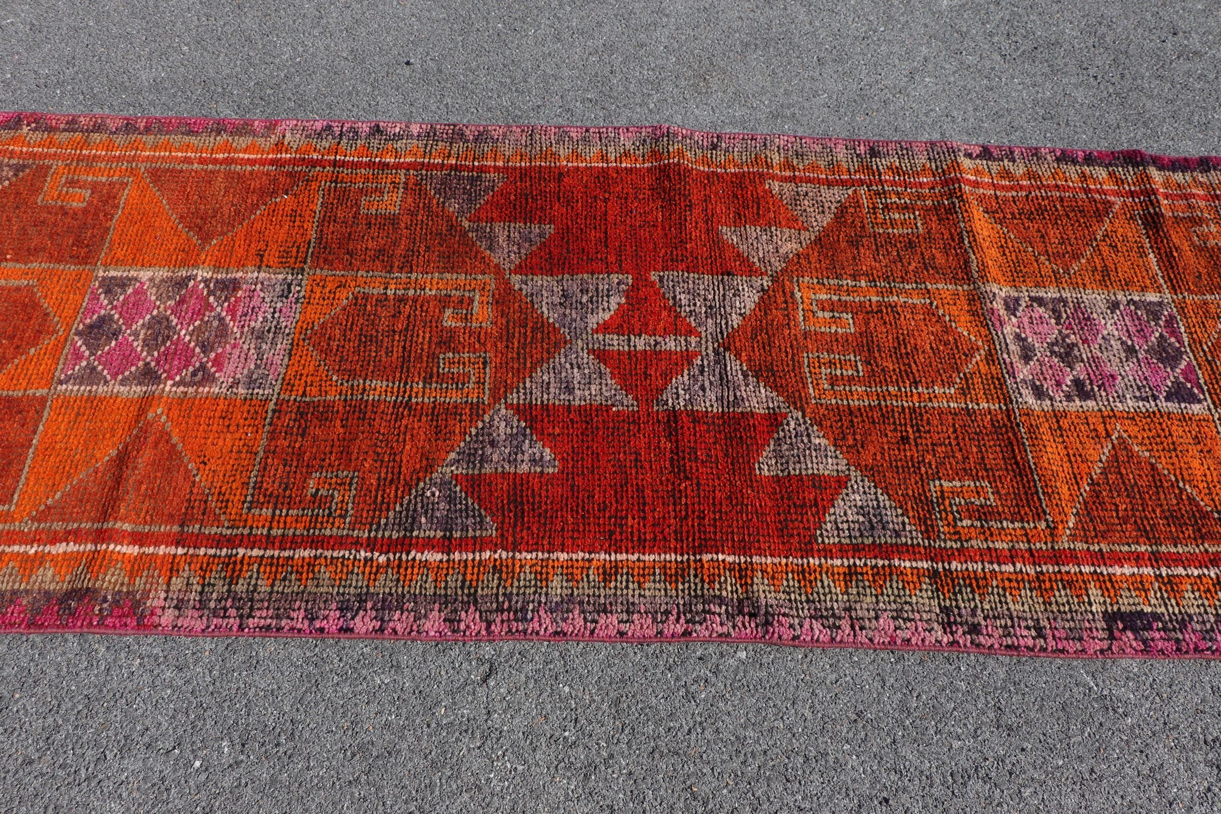 Hallway Rug, Antique Rug, Rugs for Corridor, Moroccan Rugs, Vintage Rug, Orange Kitchen Rug, Cute Rug, Turkish Rug, 3.3x11.1 ft Runner Rugs