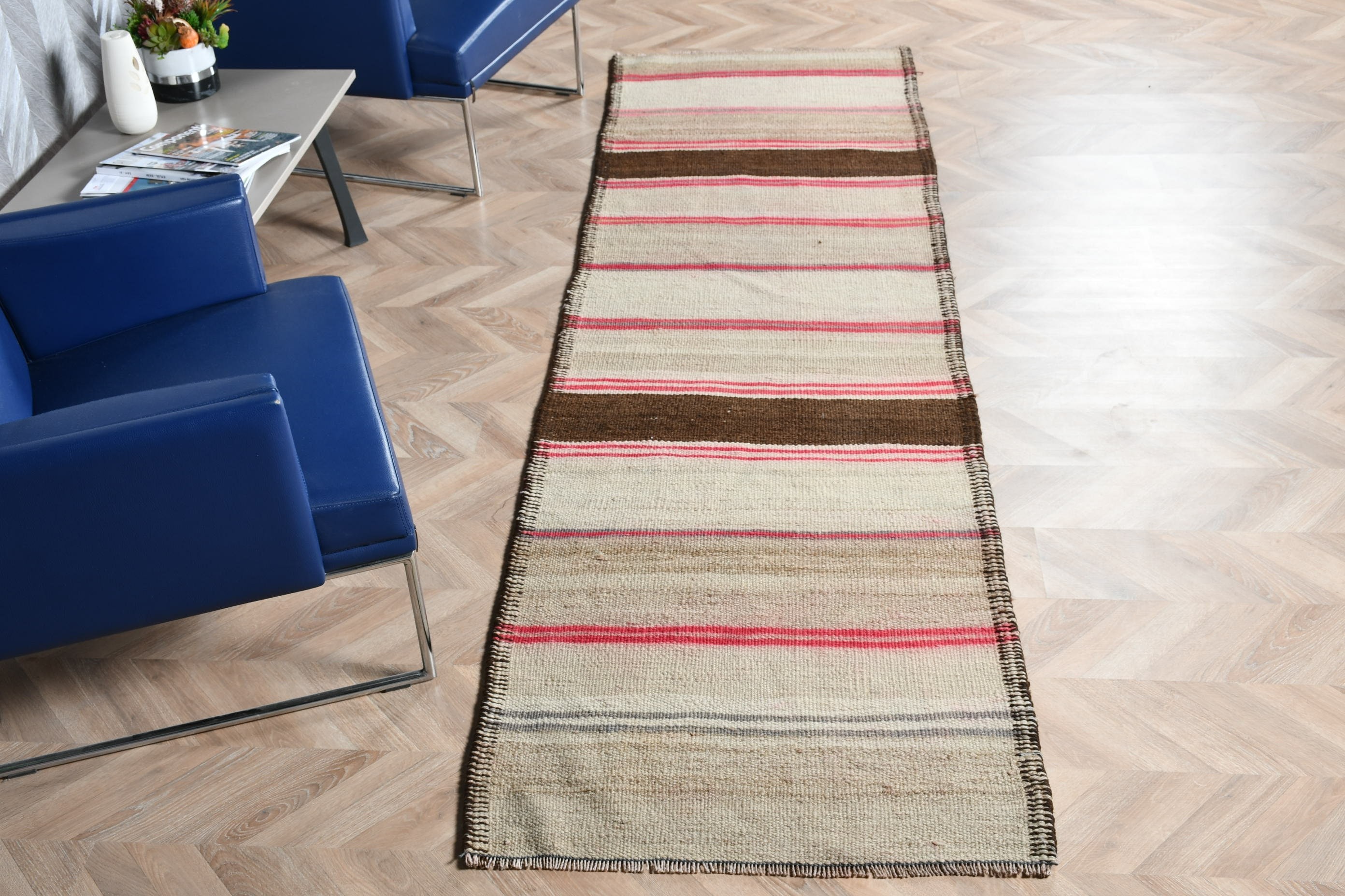 Anadolu Halısı, Vintage Halı, Mutfak Halısı, Yer Halısı, Bej 2.8x10 ft Runner Halısı, Türk Halısı, Koridor Halısı, Koridor Halıları