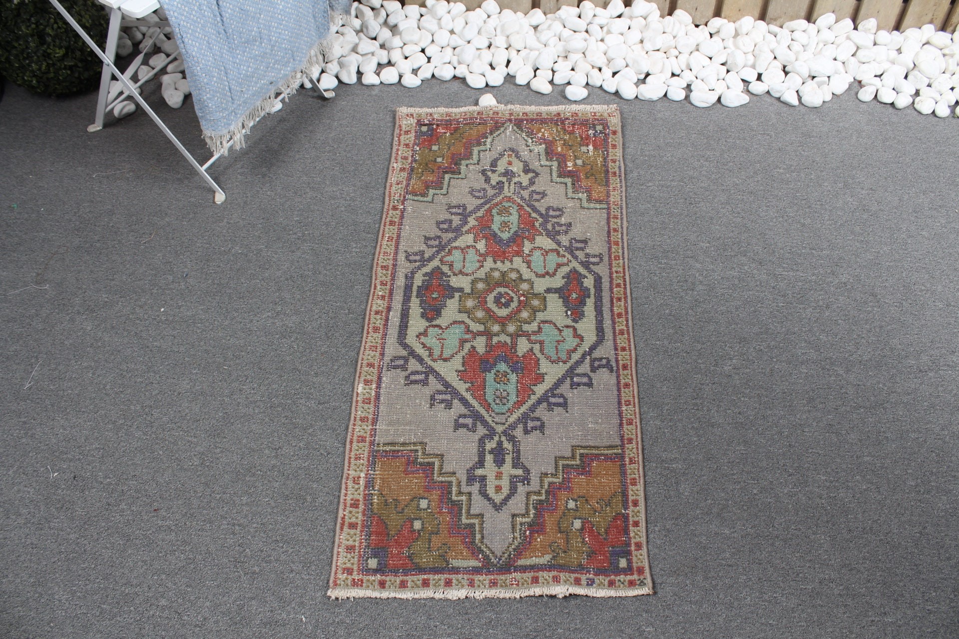 Vintage Rug, Rugs for Nursery, Turkish Rug, Entry Rugs, Kitchen Rug, Antique Rug, Gray Floor Rug, Bathroom Rug, 1.6x3.4 ft Small Rug