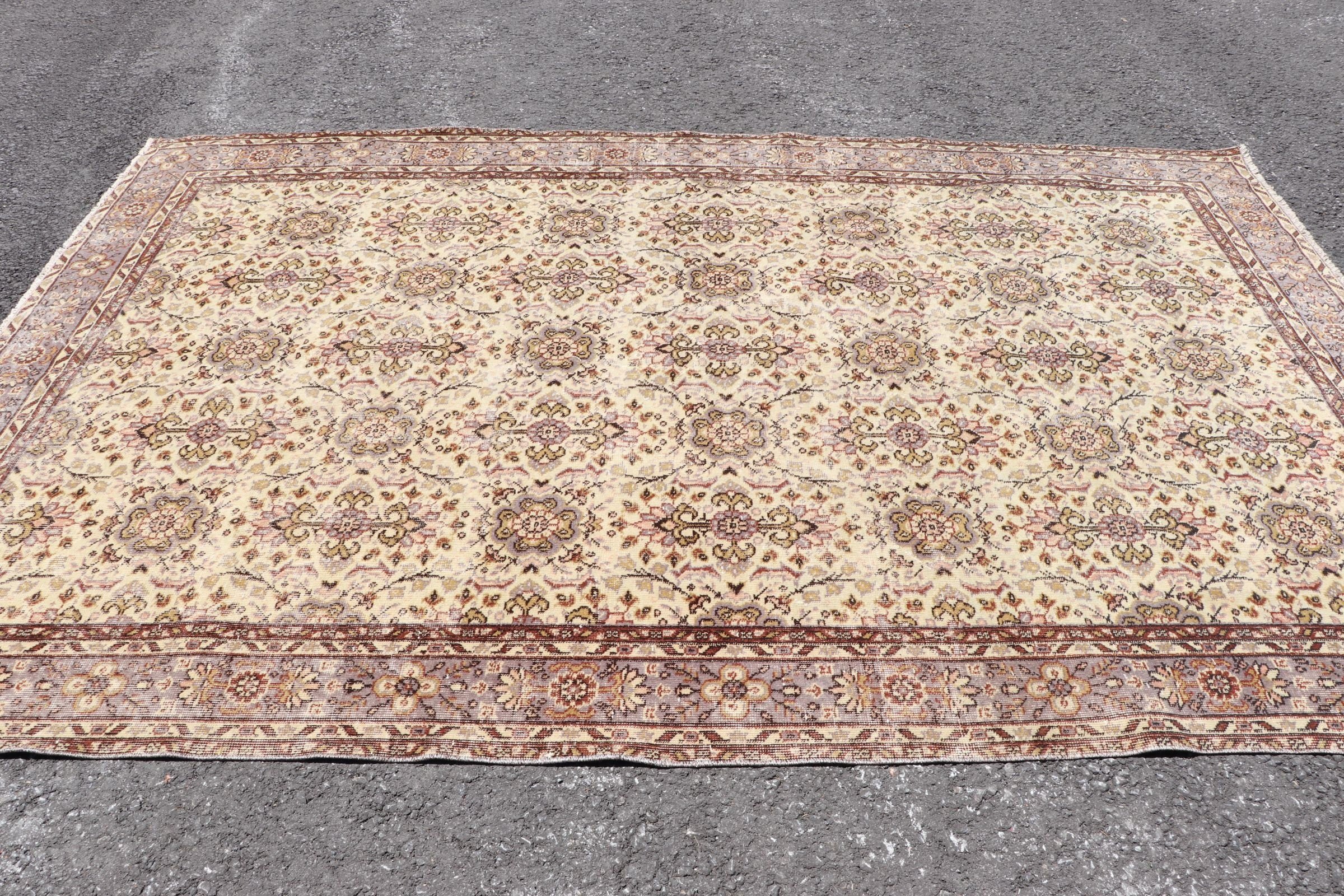 6.5x10 ft Large Rug, Turkish Rugs, Floor Rug, Vintage Rug, Rugs for Bedroom, Living Room Rug, Brown Oriental Rug, Salon Rug, Moroccan Rug