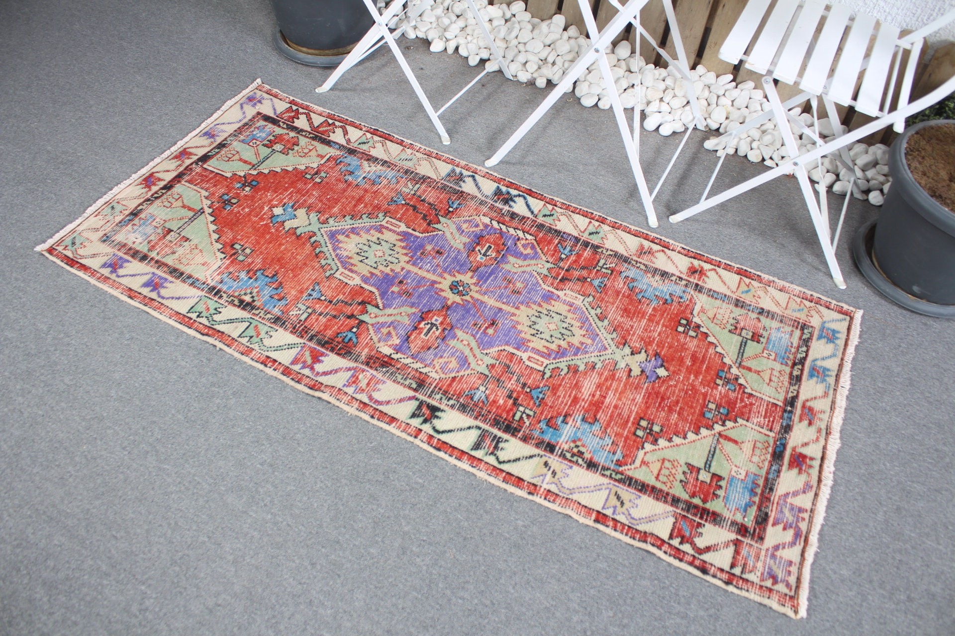 Wall Hanging Rug, Door Mat Rug, Red Cool Rug, Oriental Rug, Rugs for Bathroom, Vintage Rugs, Oushak Rug, Turkish Rug, 2.6x5.4 ft Small Rug