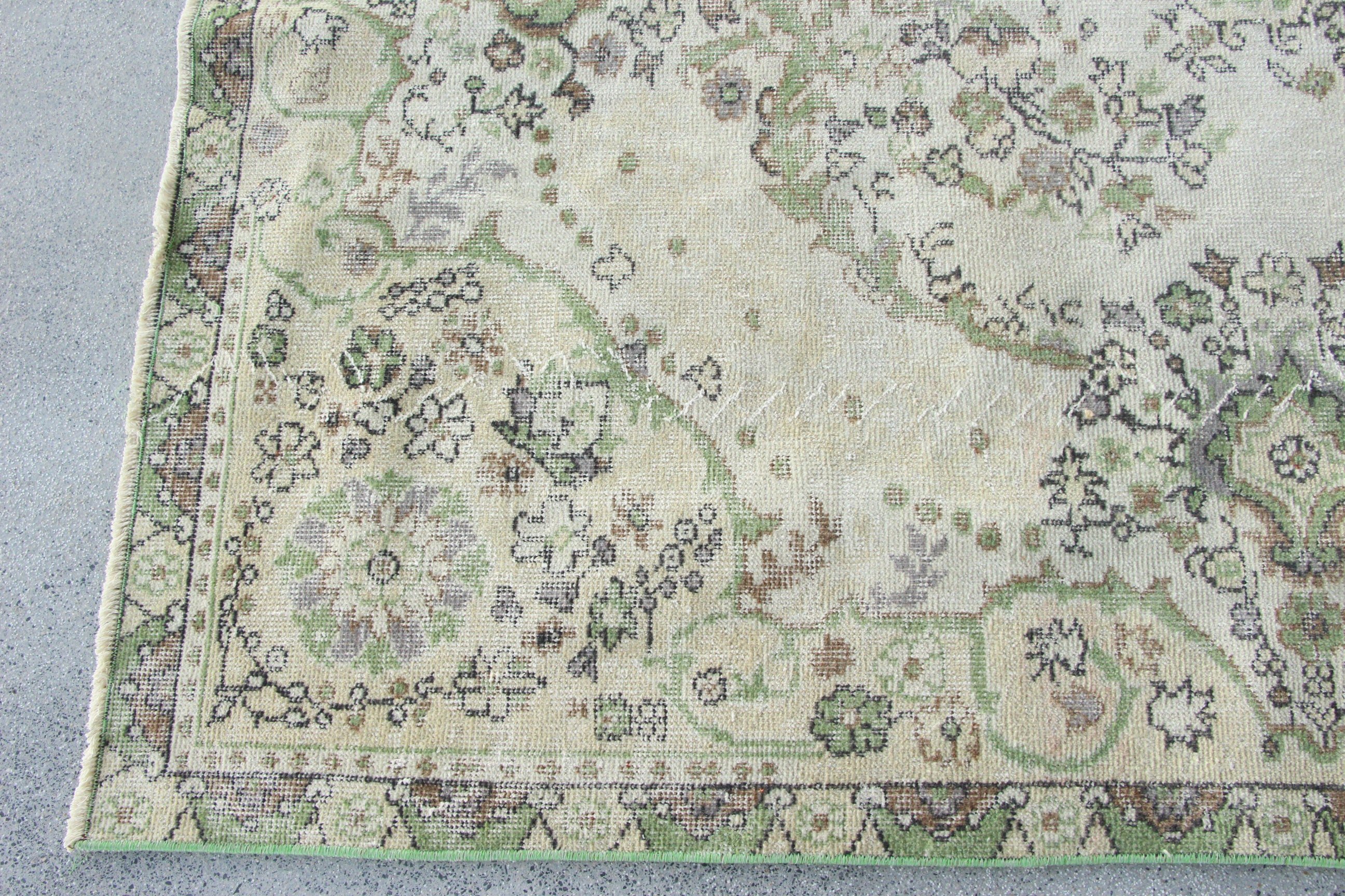 Bej Nötr Halı, Büyük Oushak Halı, Fas Halısı, Vintage Halılar, Türk Halıları, Büyük Boho Halıları, 5.2x10.1 ft Büyük Halı, Oushak Halıları