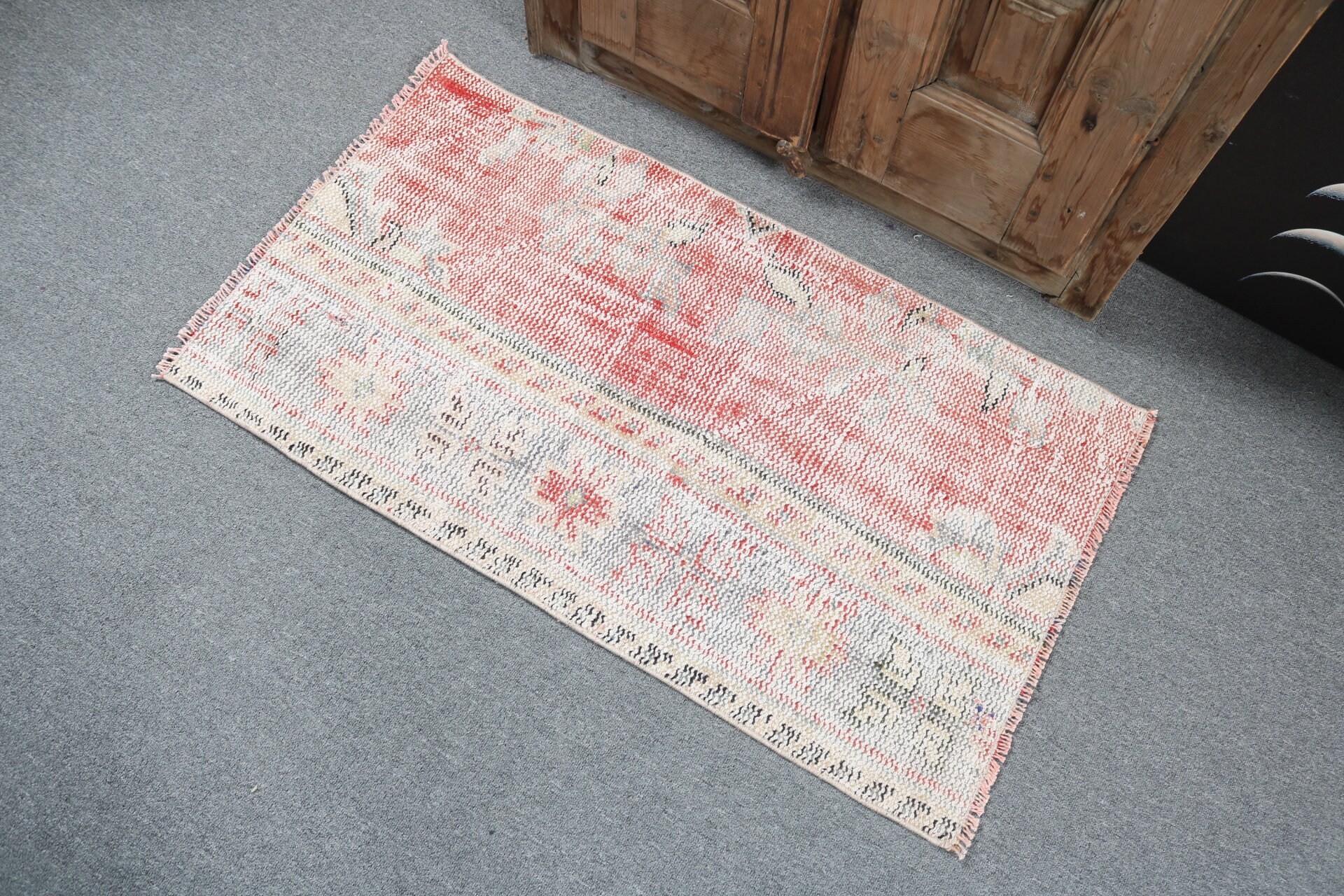 Small Area Rug, Small Boho Rugs, 2x3.5 ft Small Rugs, Red Statement Rug, Vintage Rug, Turkish Rug, Office Rugs, Luxury Rug